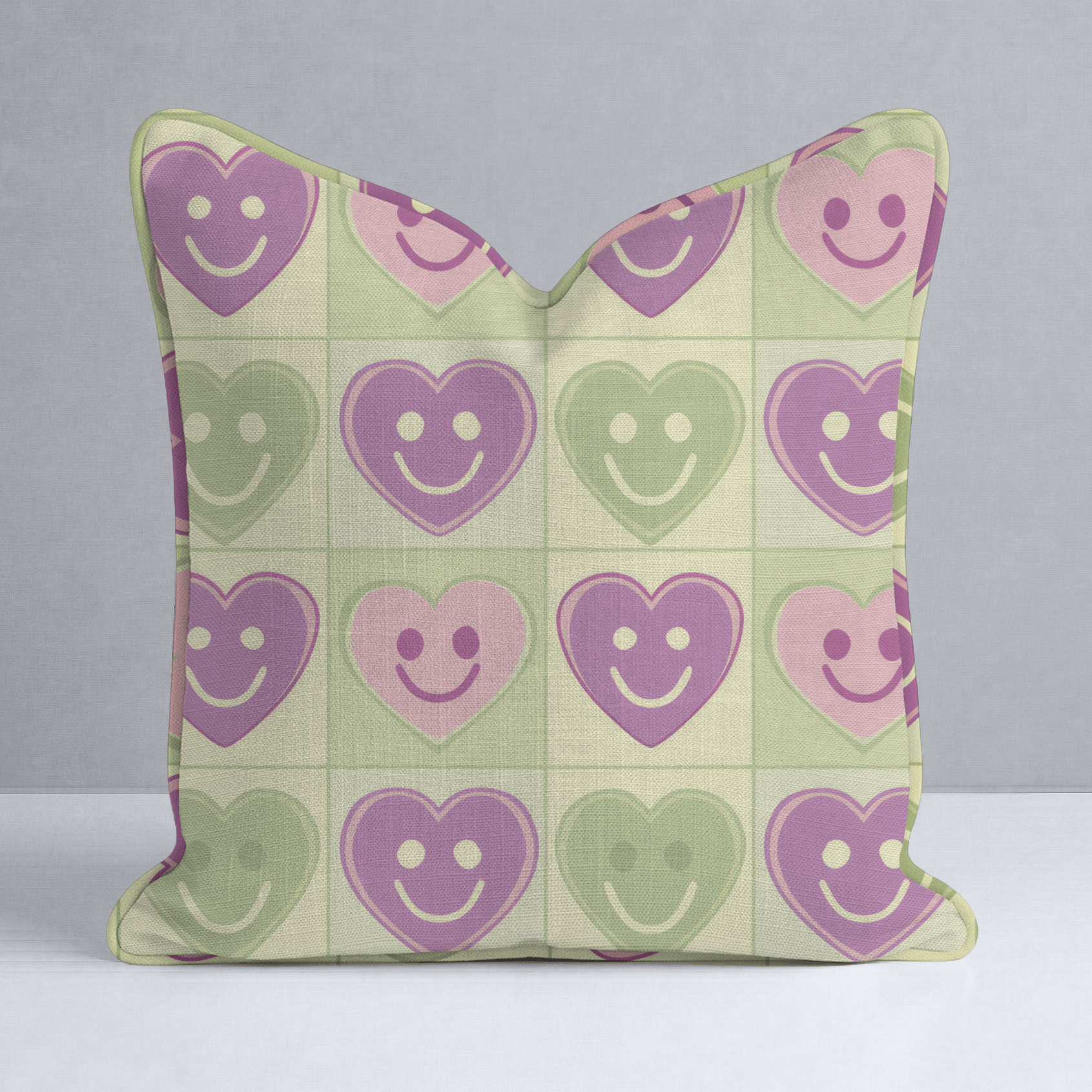 Happy Hearts Throw Pillow - Lemon Park