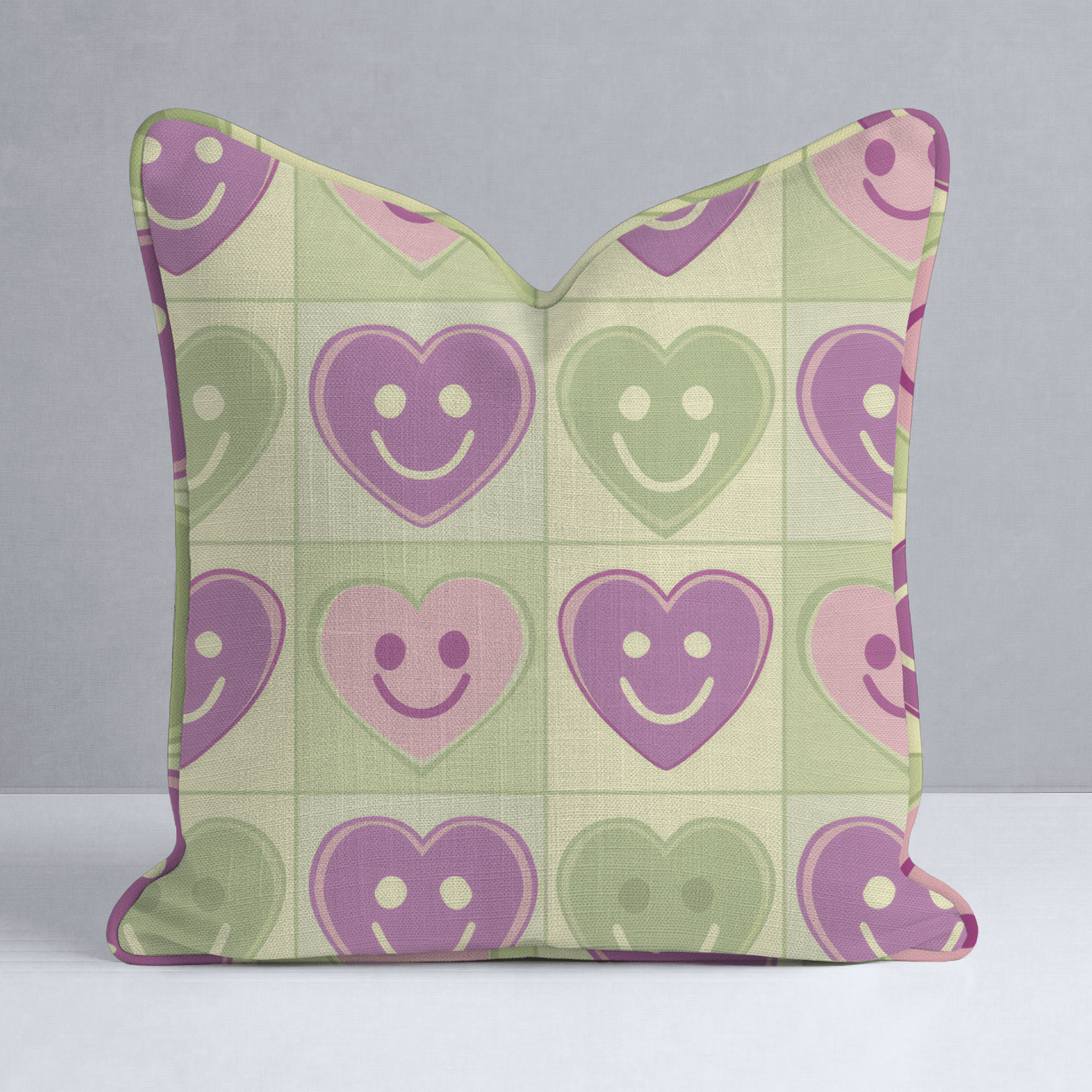 Happy Hearts Throw Pillow - Lemon Park