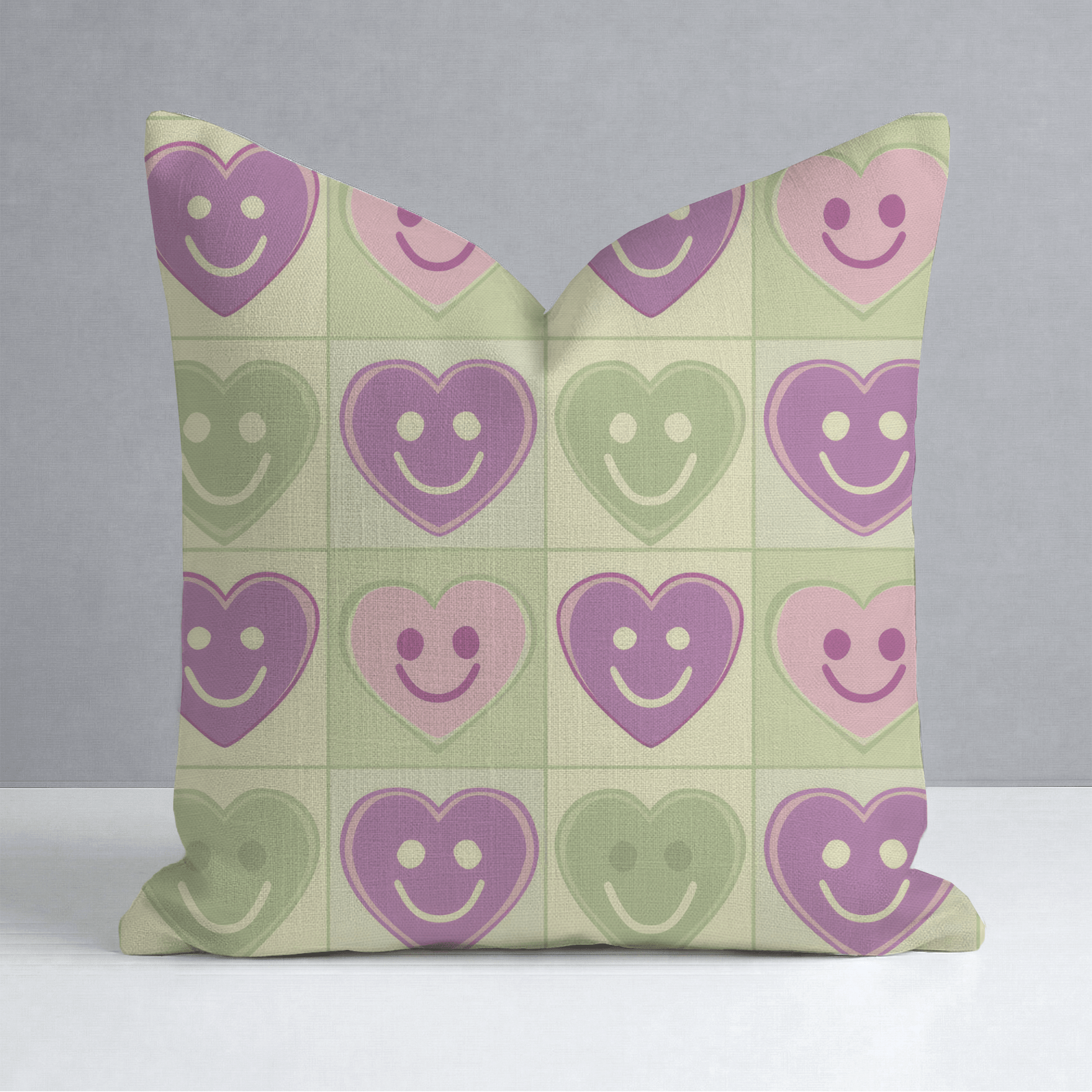 Happy Hearts Throw Pillow - Lemon Park