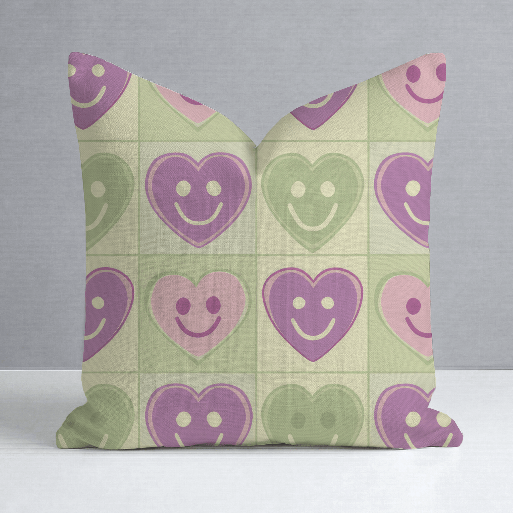 Happy Hearts Throw Pillow - Lemon Park