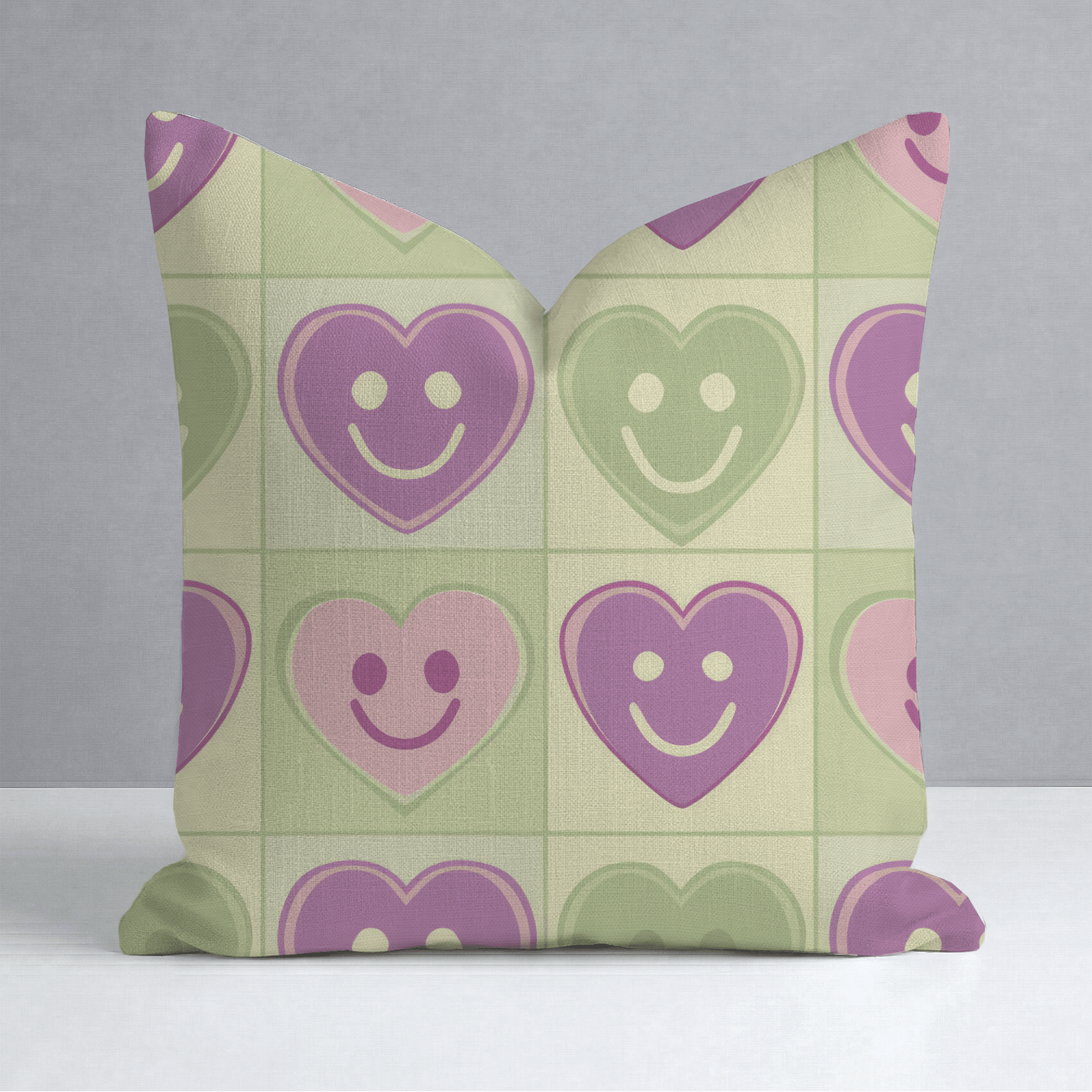 Happy Hearts Throw Pillow - Lemon Park