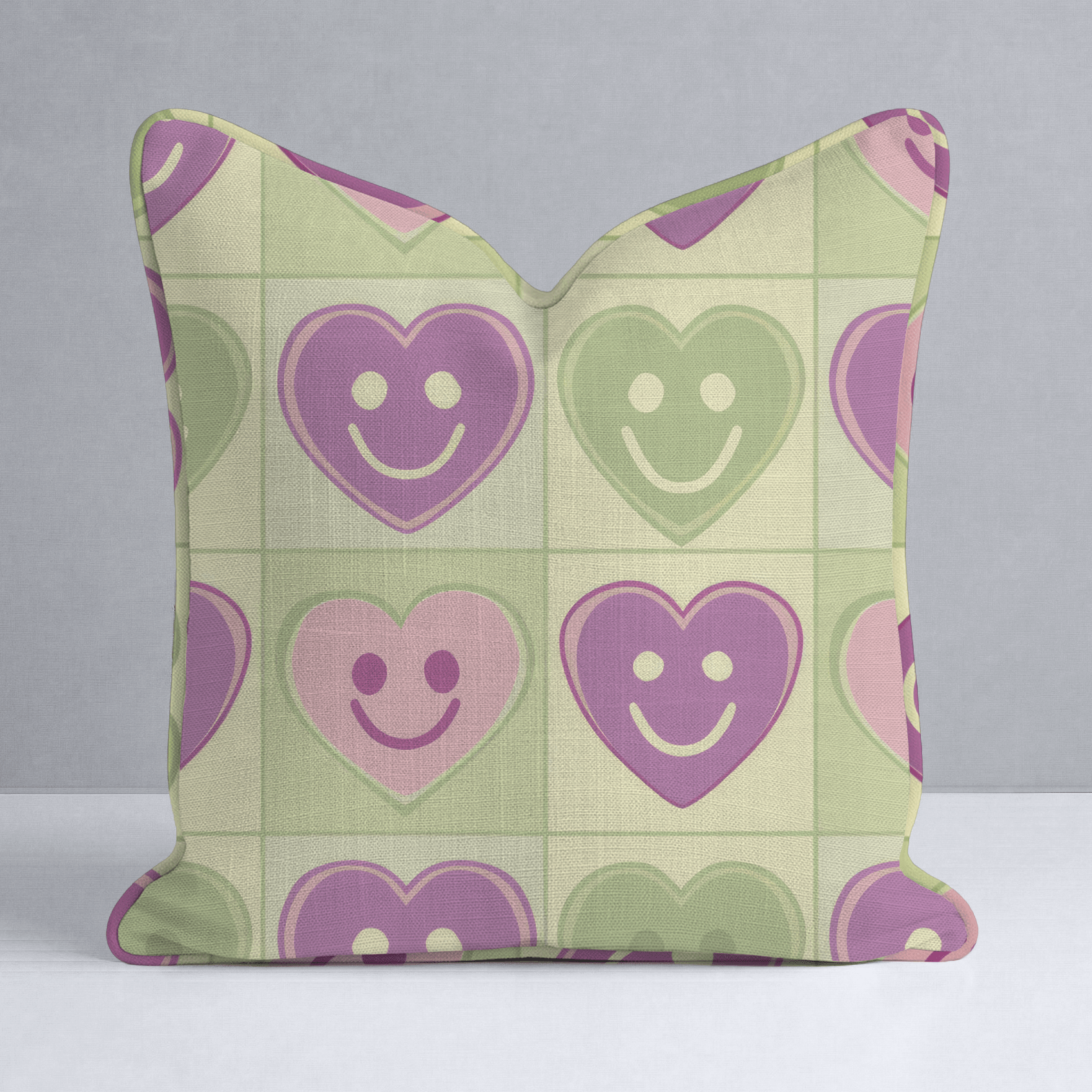 Happy Hearts Throw Pillow - Lemon Park