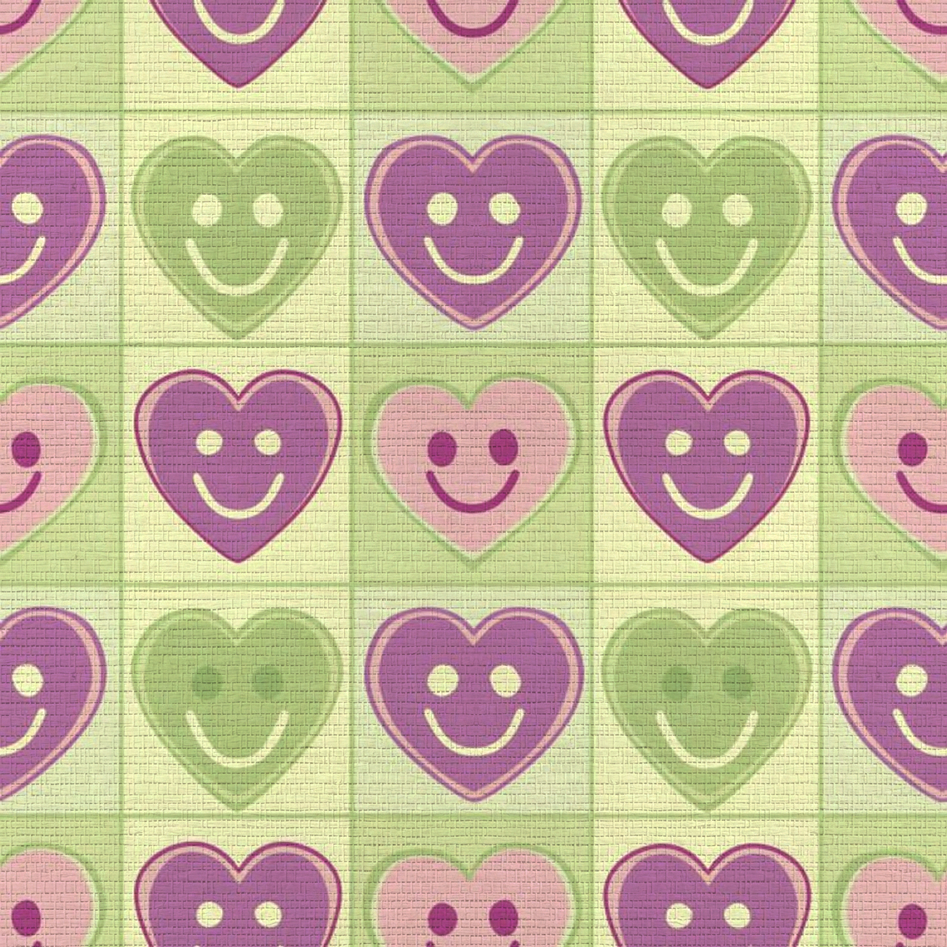 Happy Hearts Faux Grasscloth Wallpaper