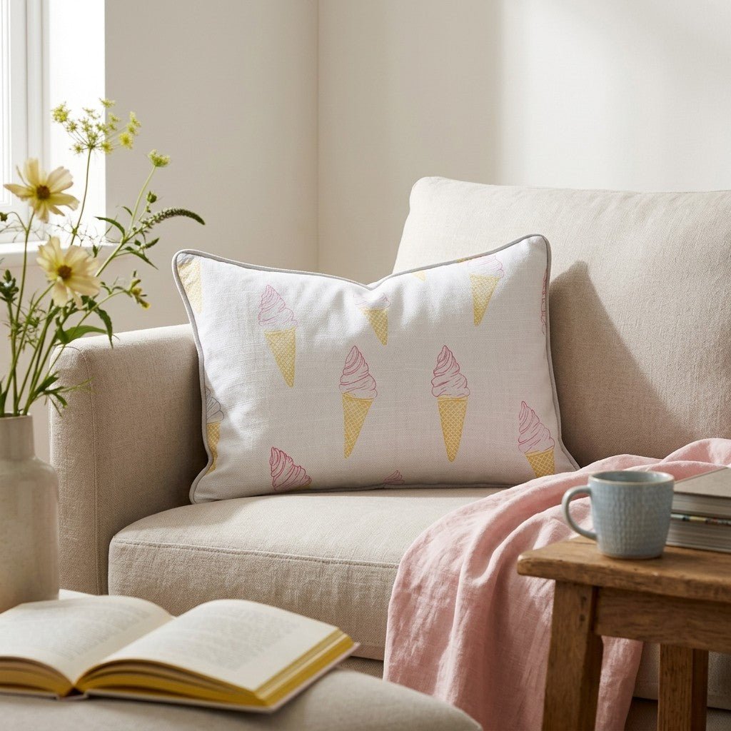 Happy Sundae Throw Pillow - Lemon Park