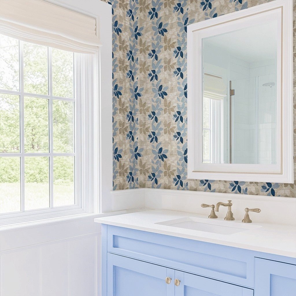Harbor Petal Faux Grasscloth Wallpaper - Lemon Park