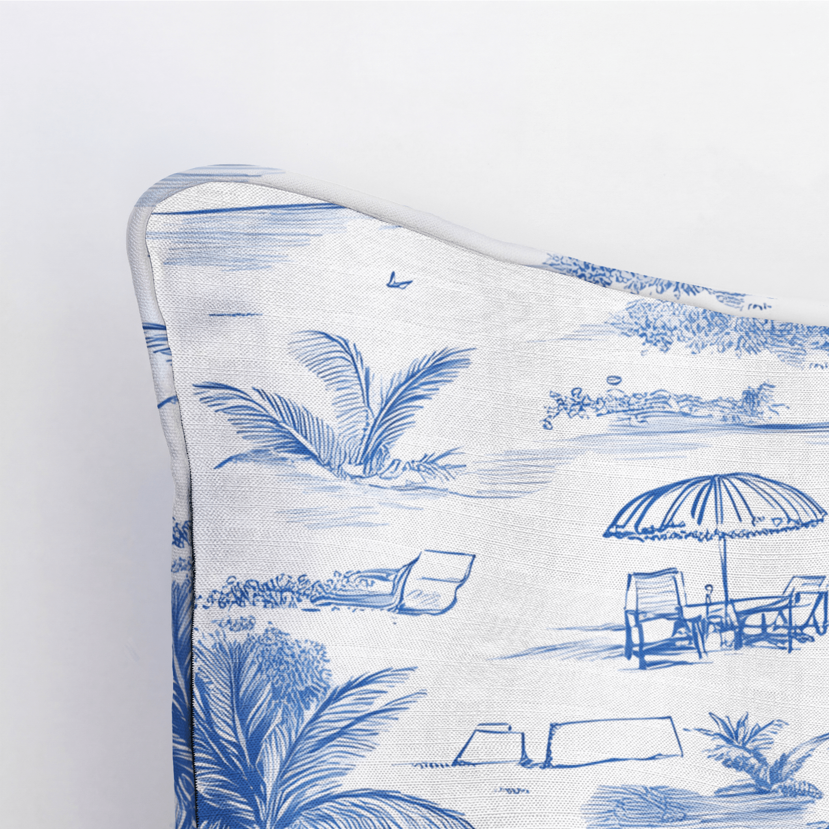 Harbor Toile Throw Pillow - Lemon Park