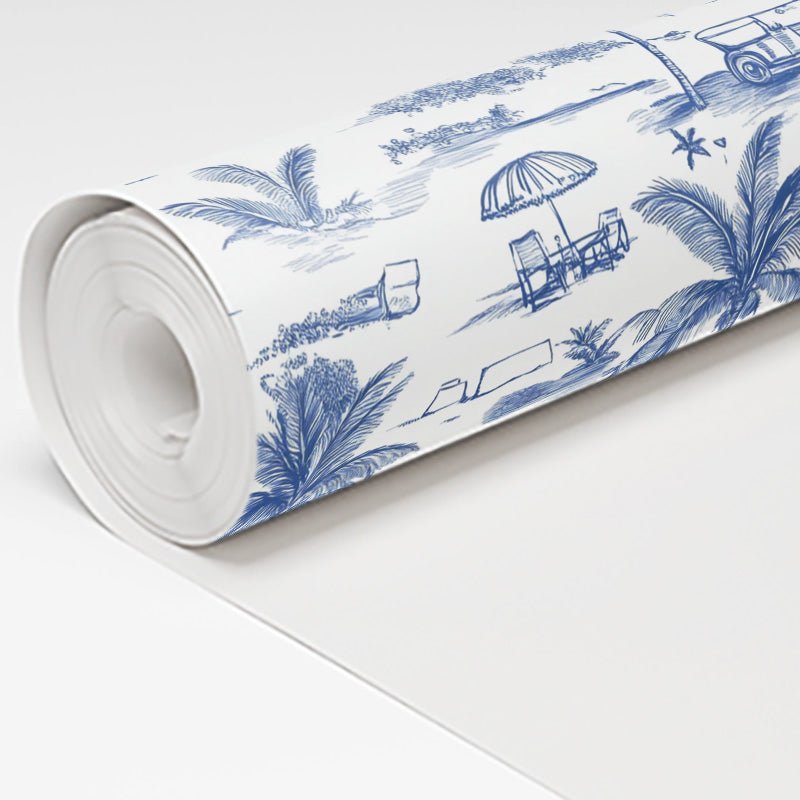 Harbor Toile Wallpaper - Lemon Park