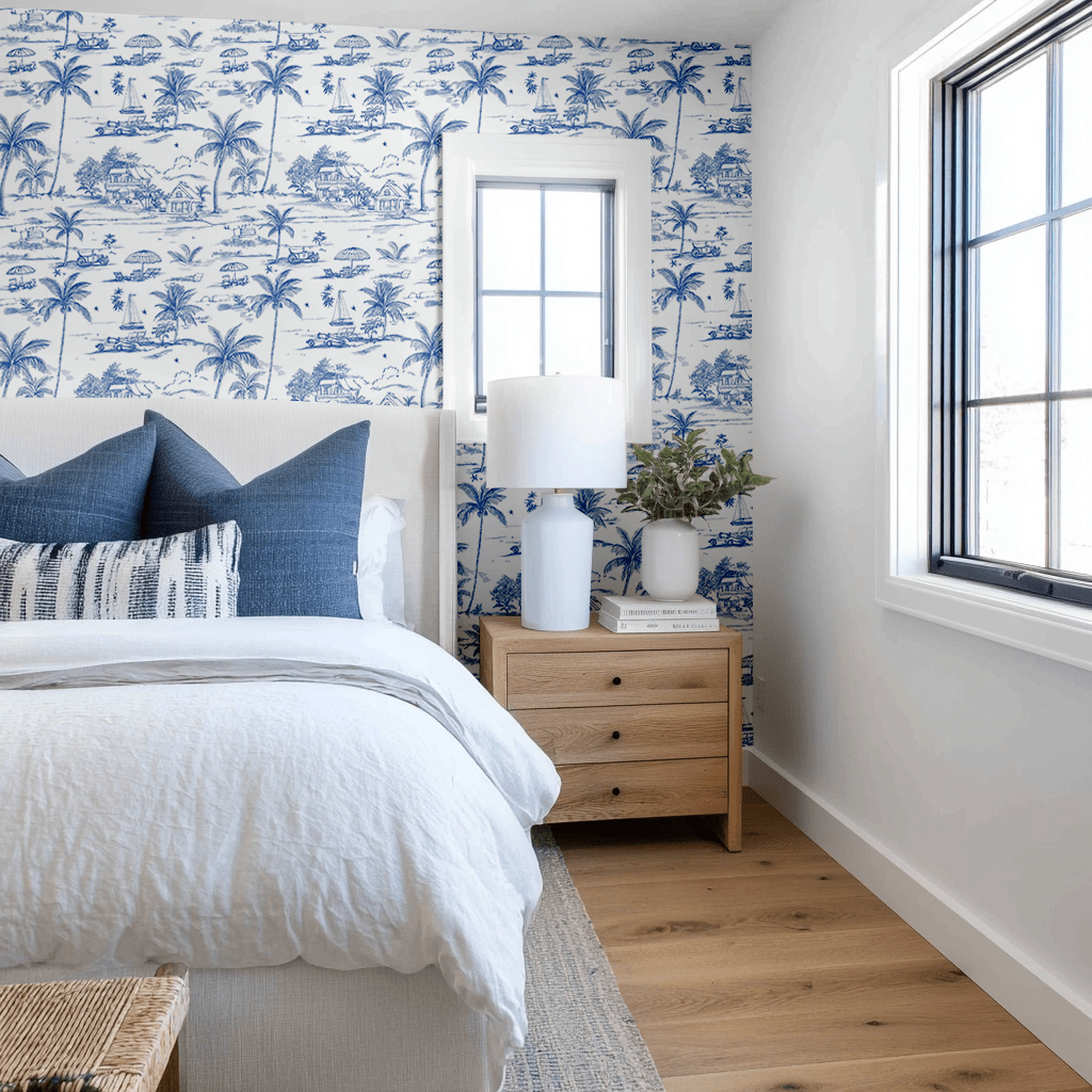 Harbor Toile Wallpaper - Lemon Park
