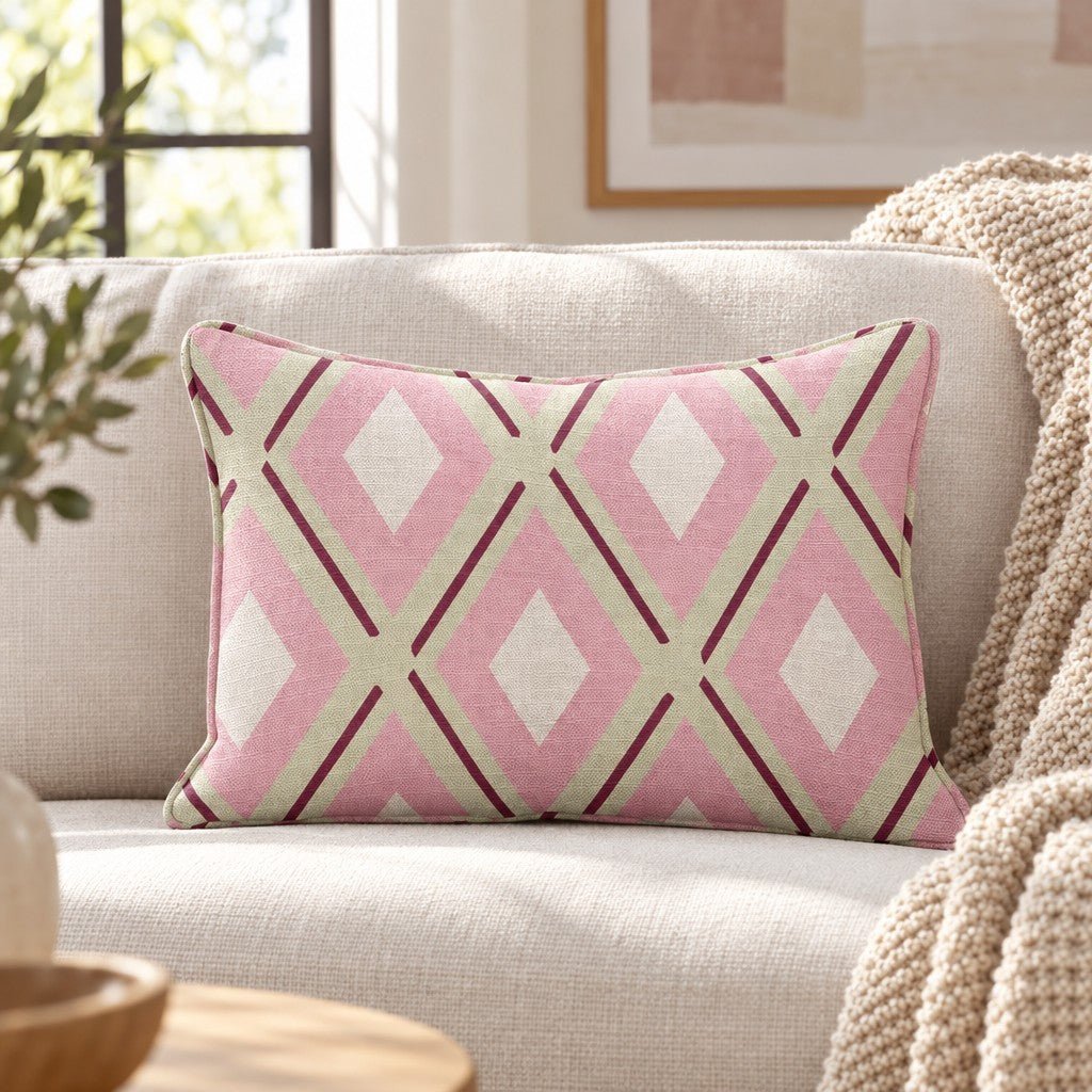 Harlequin Rose Throw Pillow - Lemon Park