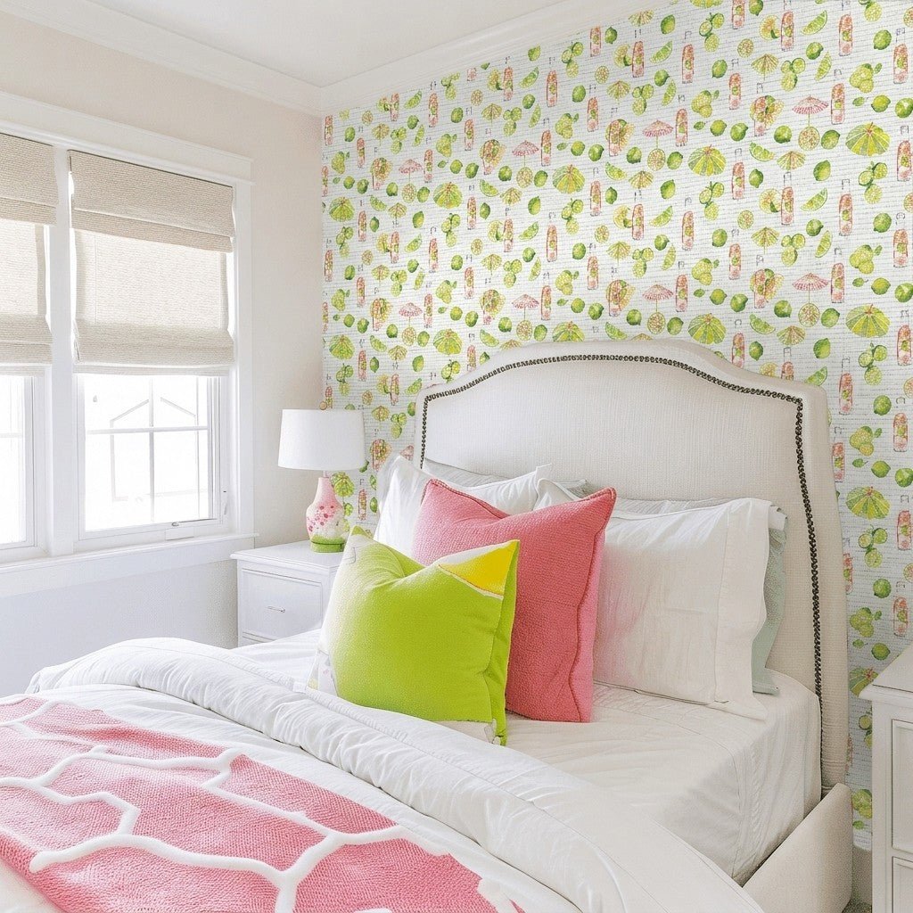 Harper Faux Grasscloth Wallpaper - Lemon Park