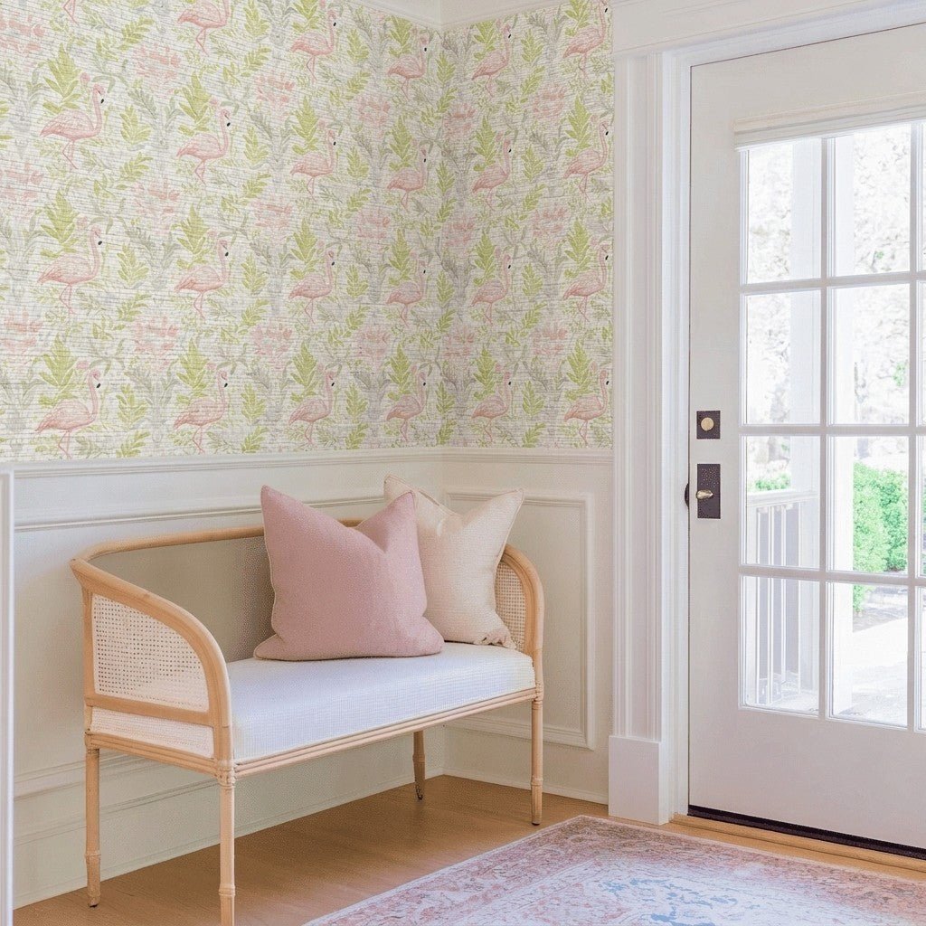 Harper Leigh Faux Grasscloth Wallpaper - Lemon Park
