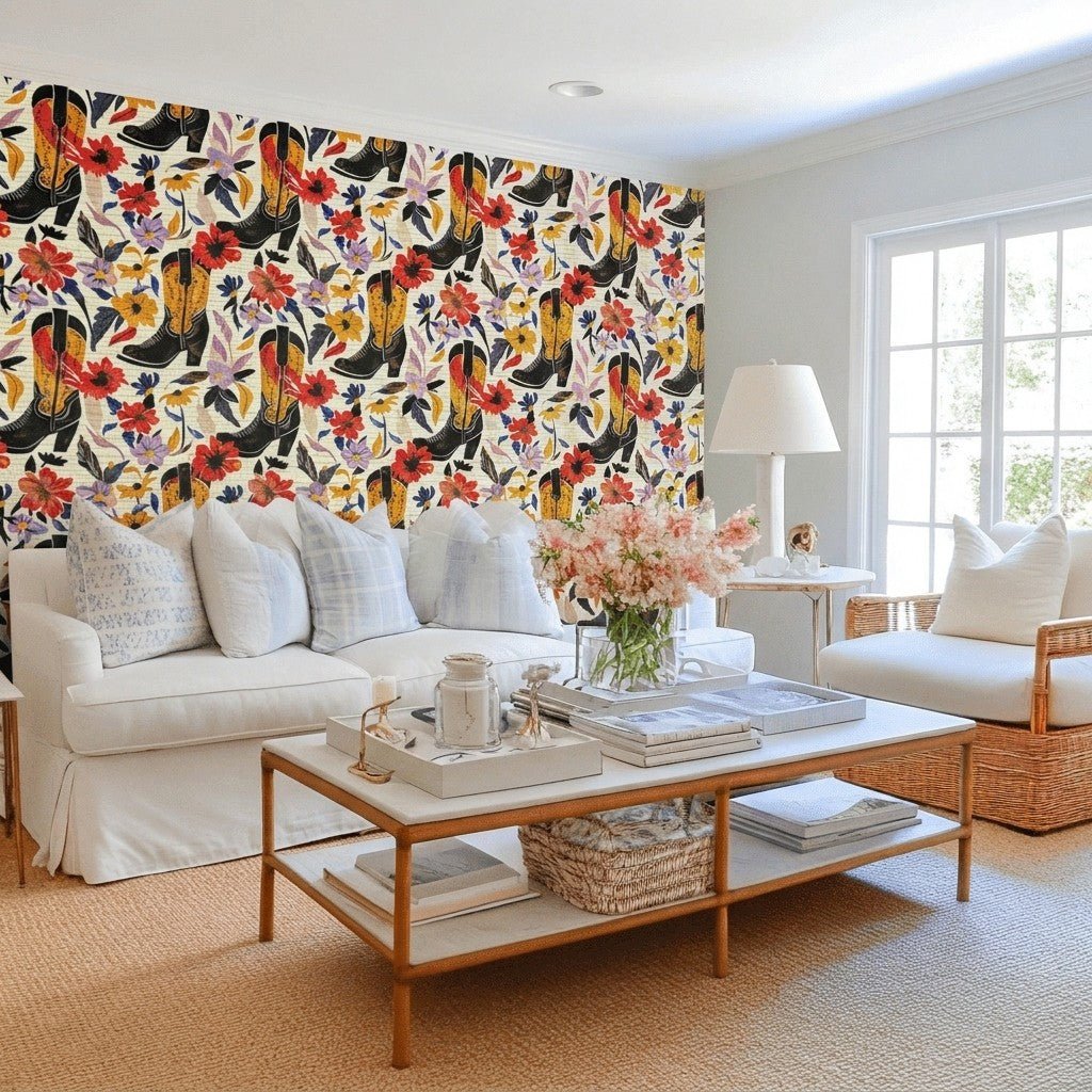 Harper's Hoedown Faux Grasscloth Wallpaper - Lemon Park