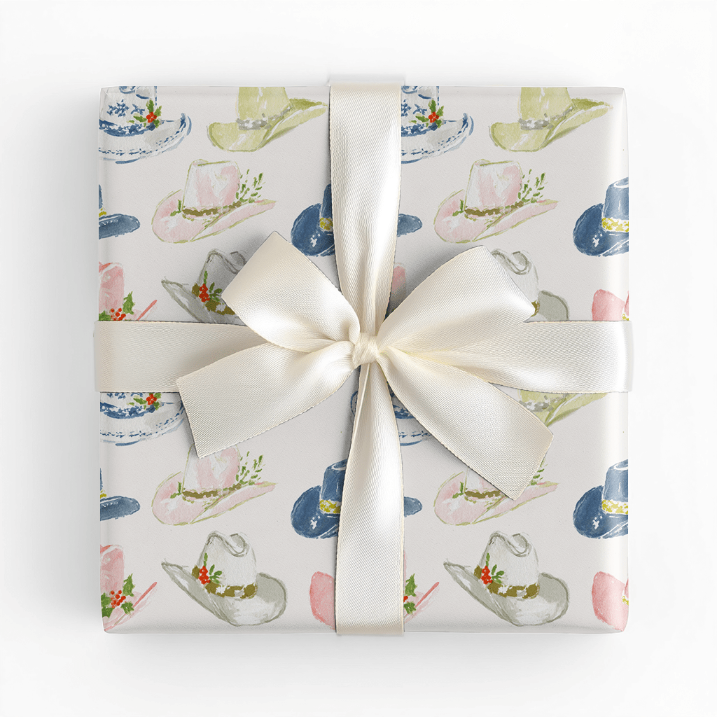 Hats With Holly - Wrapping Paper - Lemon Park