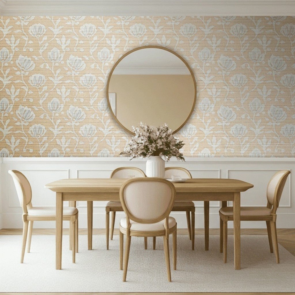 Hattie Faux Grasscloth Wallpaper - Lemon Park