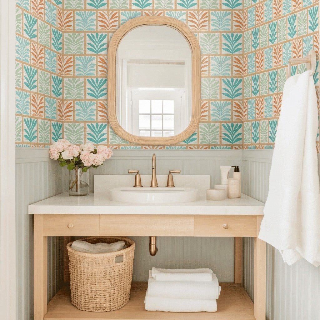 Hawaii Pine Faux Grasscloth Wallpaper - Lemon Park