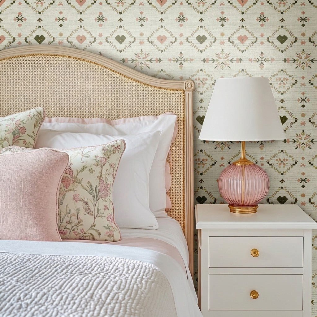 Heartland Stitch Faux Grasscloth Wallpaper - Lemon Park