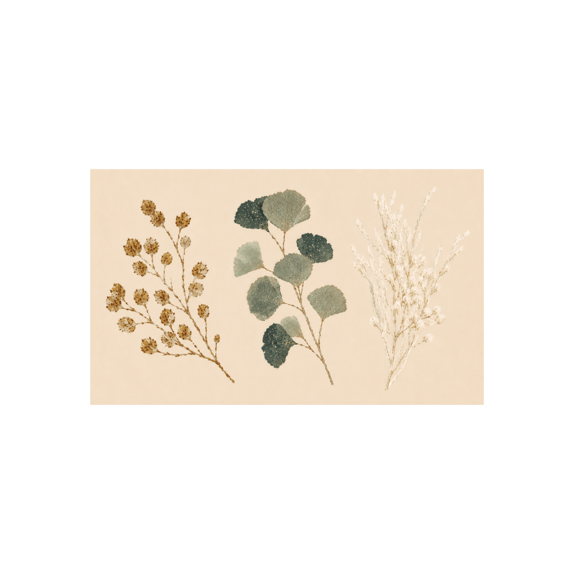 Hedgerow Bone Botanical Study - Tapestry - Lemon Park