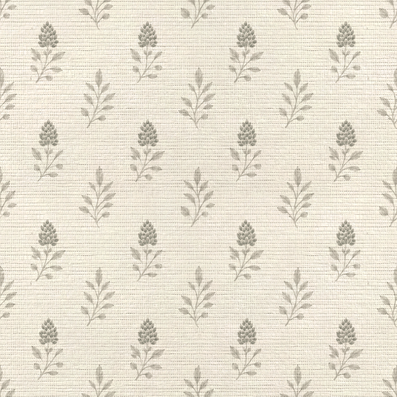 Hedgerow Bone Floral Faux Grasscloth Wallpaper - Lemon Park