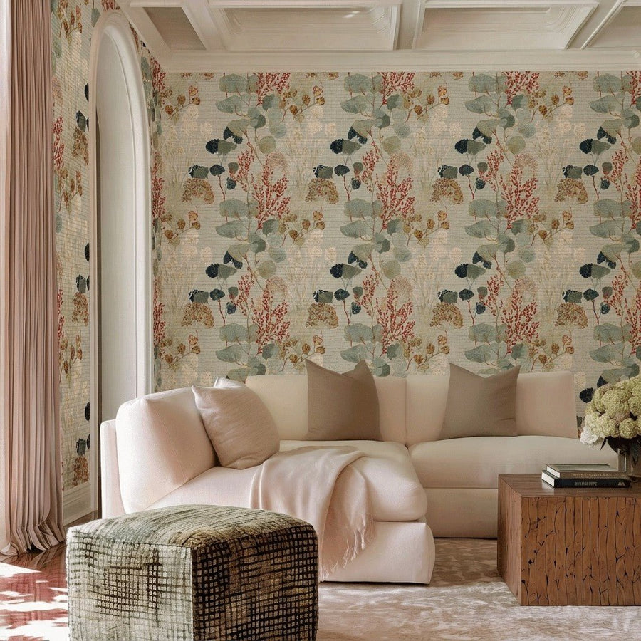 Hedgerow Faux Grasscloth Wallpaper - Lemon Park