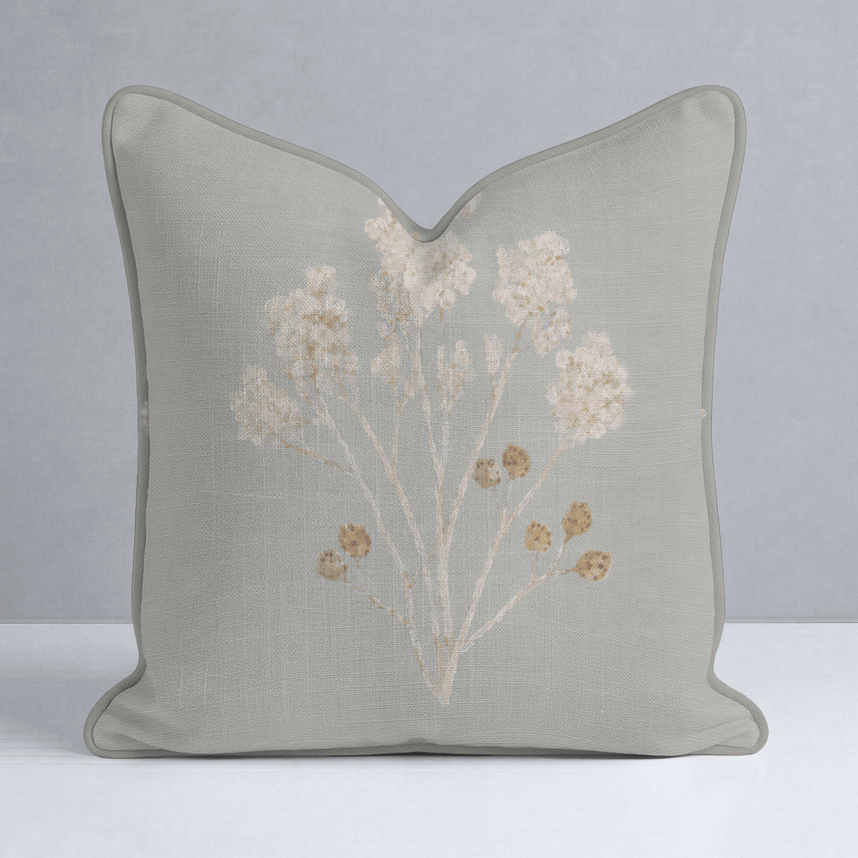 Hedgerow Sage Botanicals Throw Pillow - Lemon Park