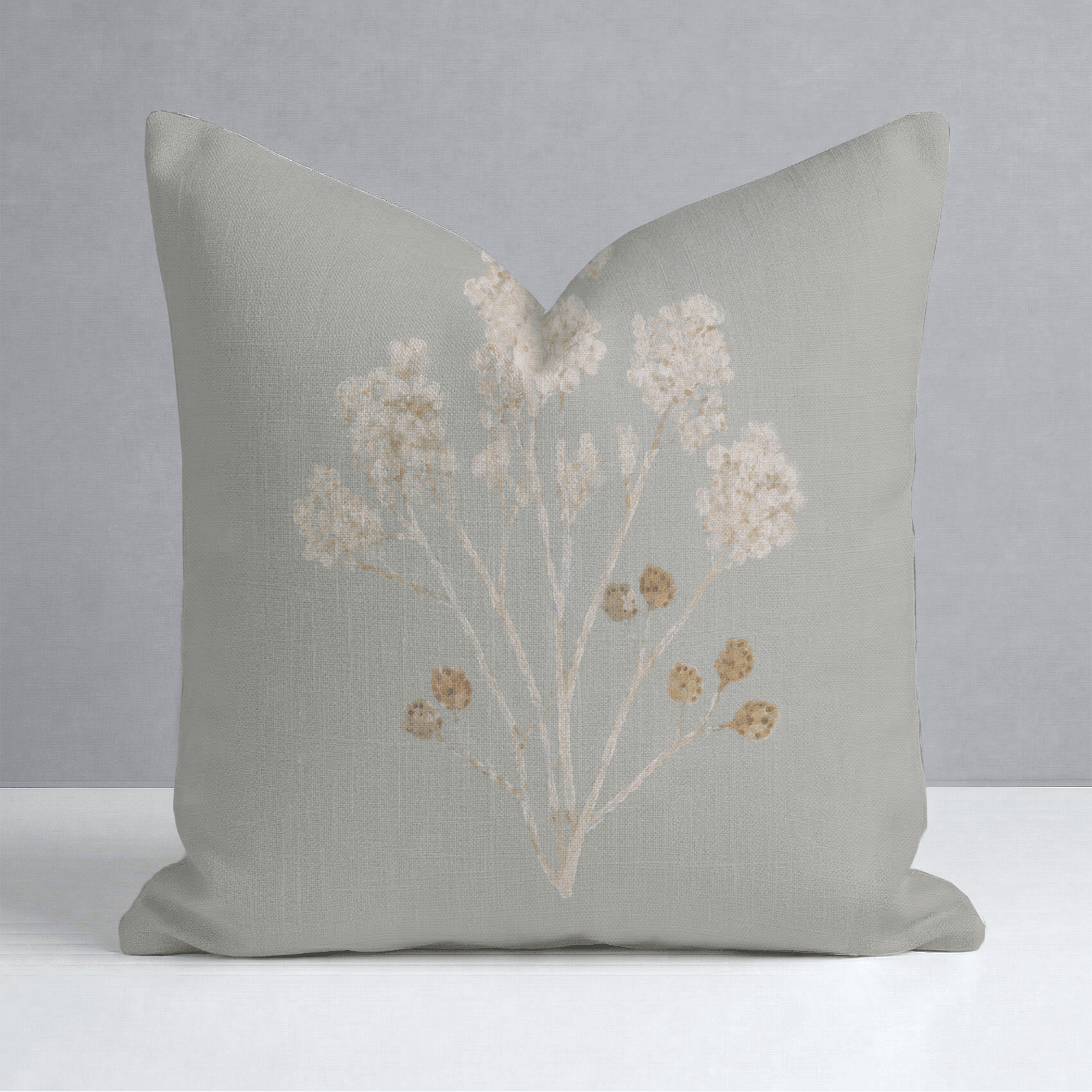 Hedgerow Sage Botanicals Throw Pillow - Lemon Park