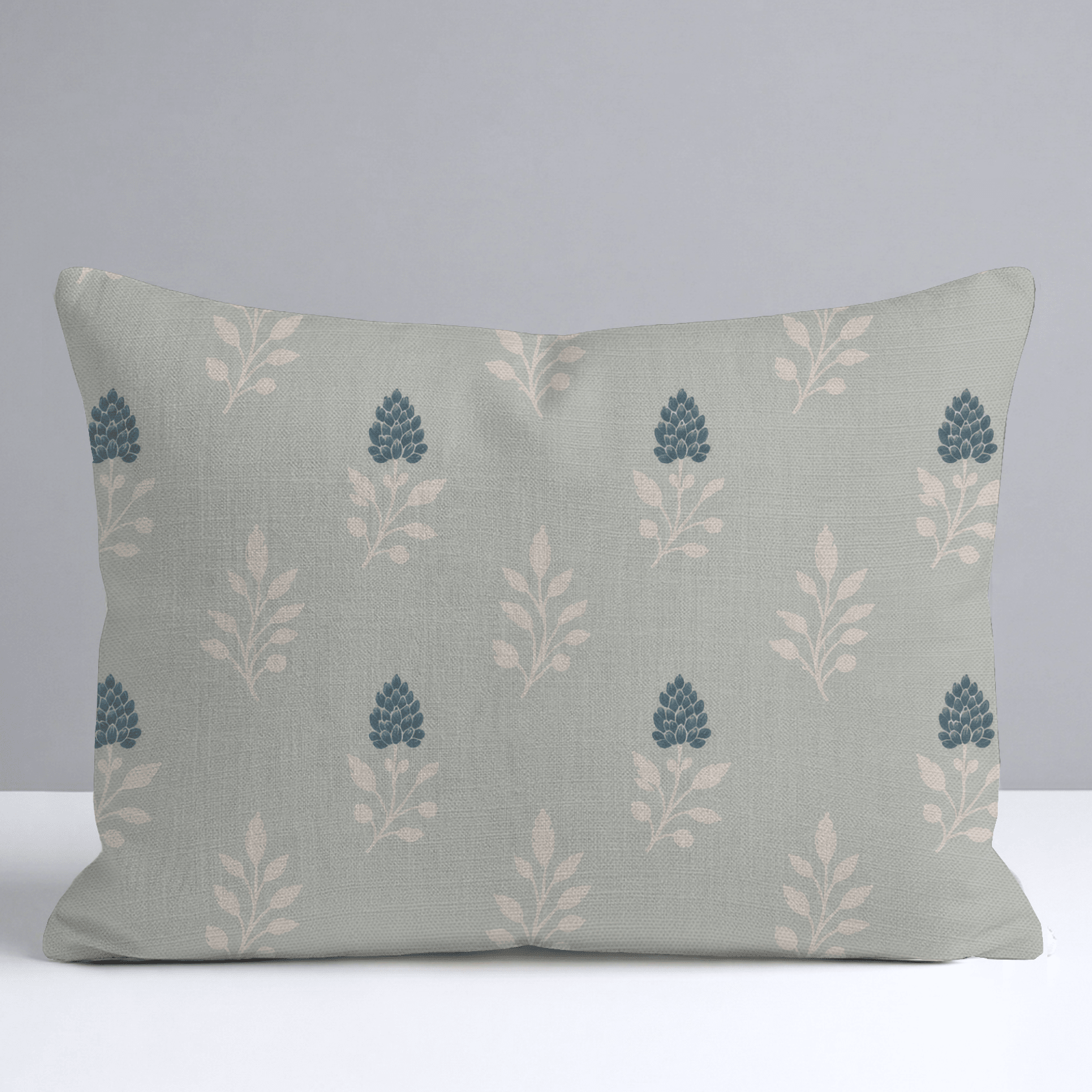 Hedgerow Sage Floral Throw Pillow - Lemon Park