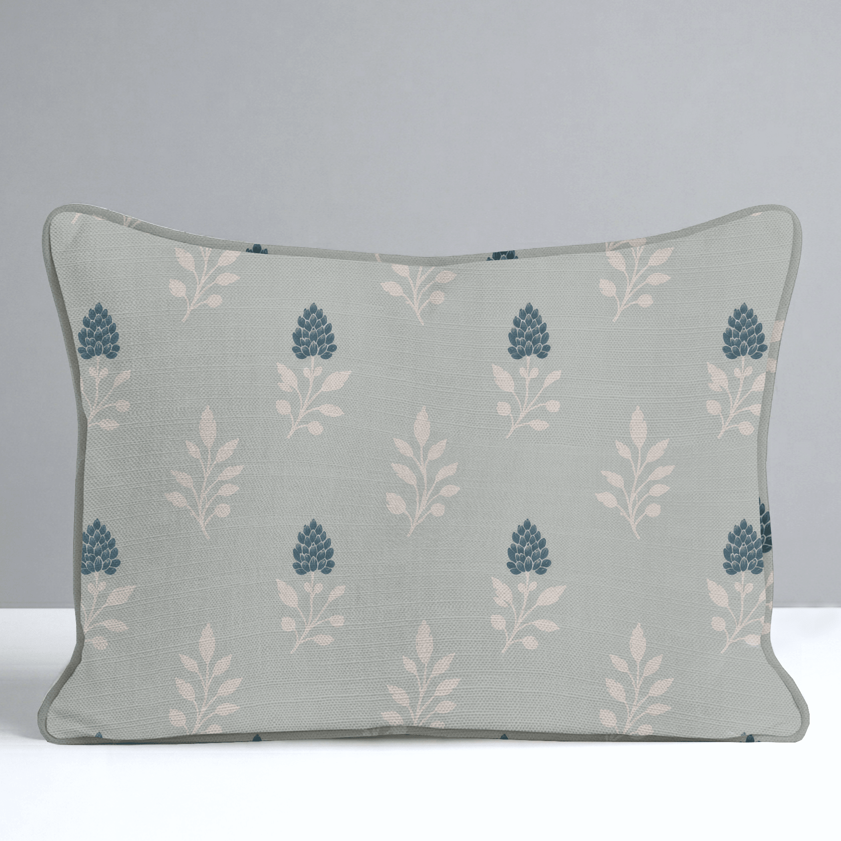 Hedgerow Sage Floral Throw Pillow - Lemon Park