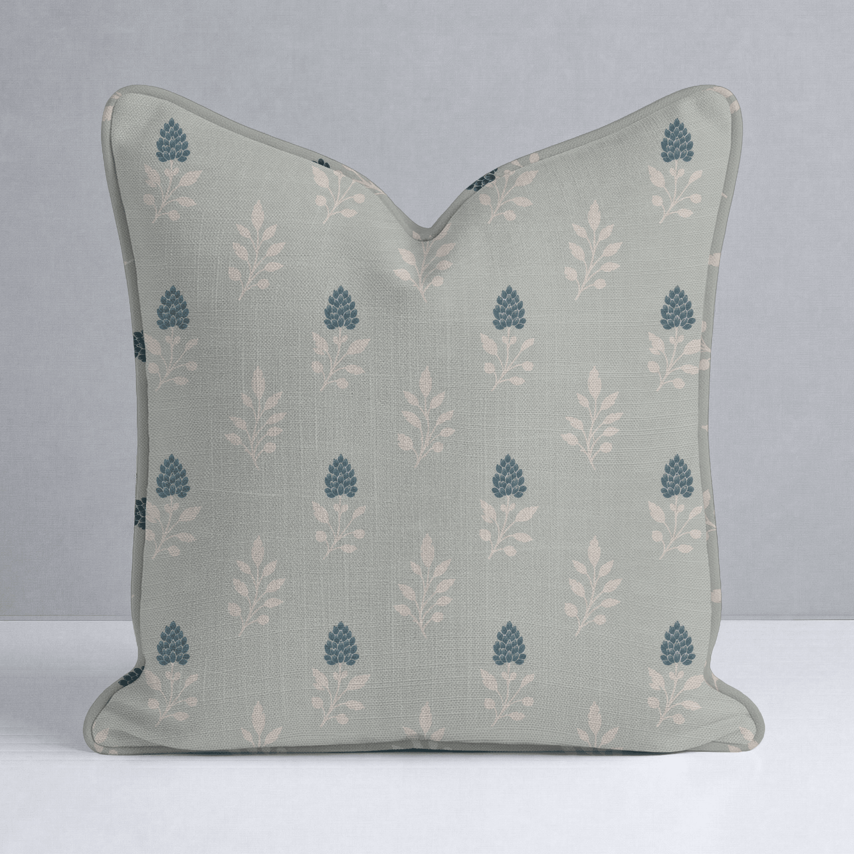 Hedgerow Sage Floral Throw Pillow - Lemon Park