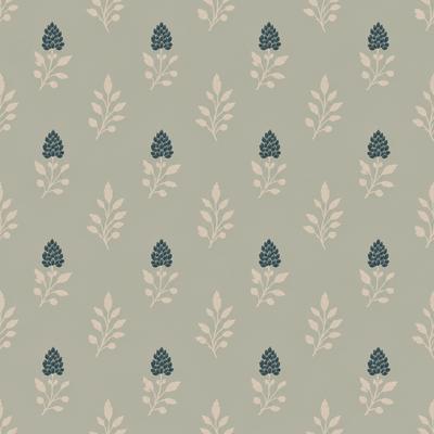 Hedgerow Sage Floral Wallpaper - Lemon Park