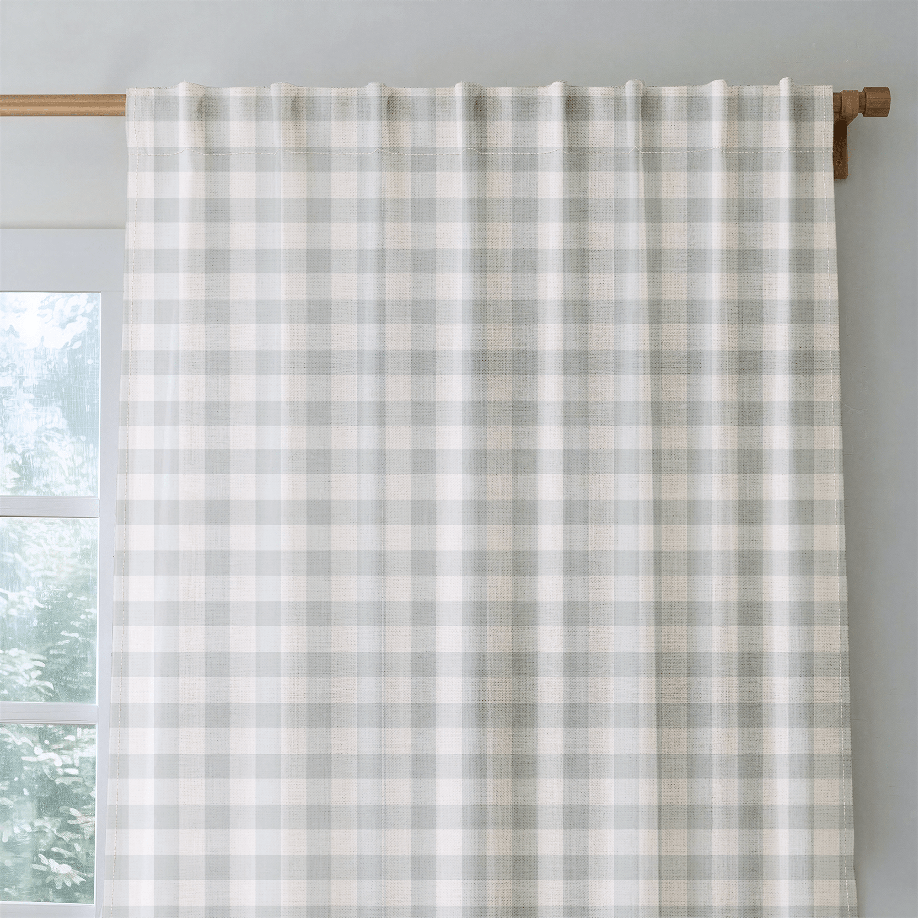 Hedgerow Sage Gingham - Drapery - Lemon Park