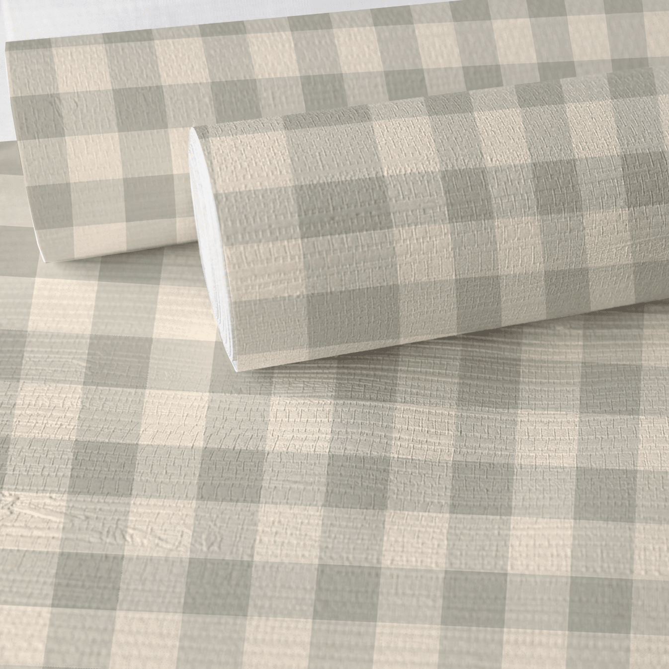 Hedgerow Sage Gingham Faux Grasscloth Wallpaper - Lemon Park