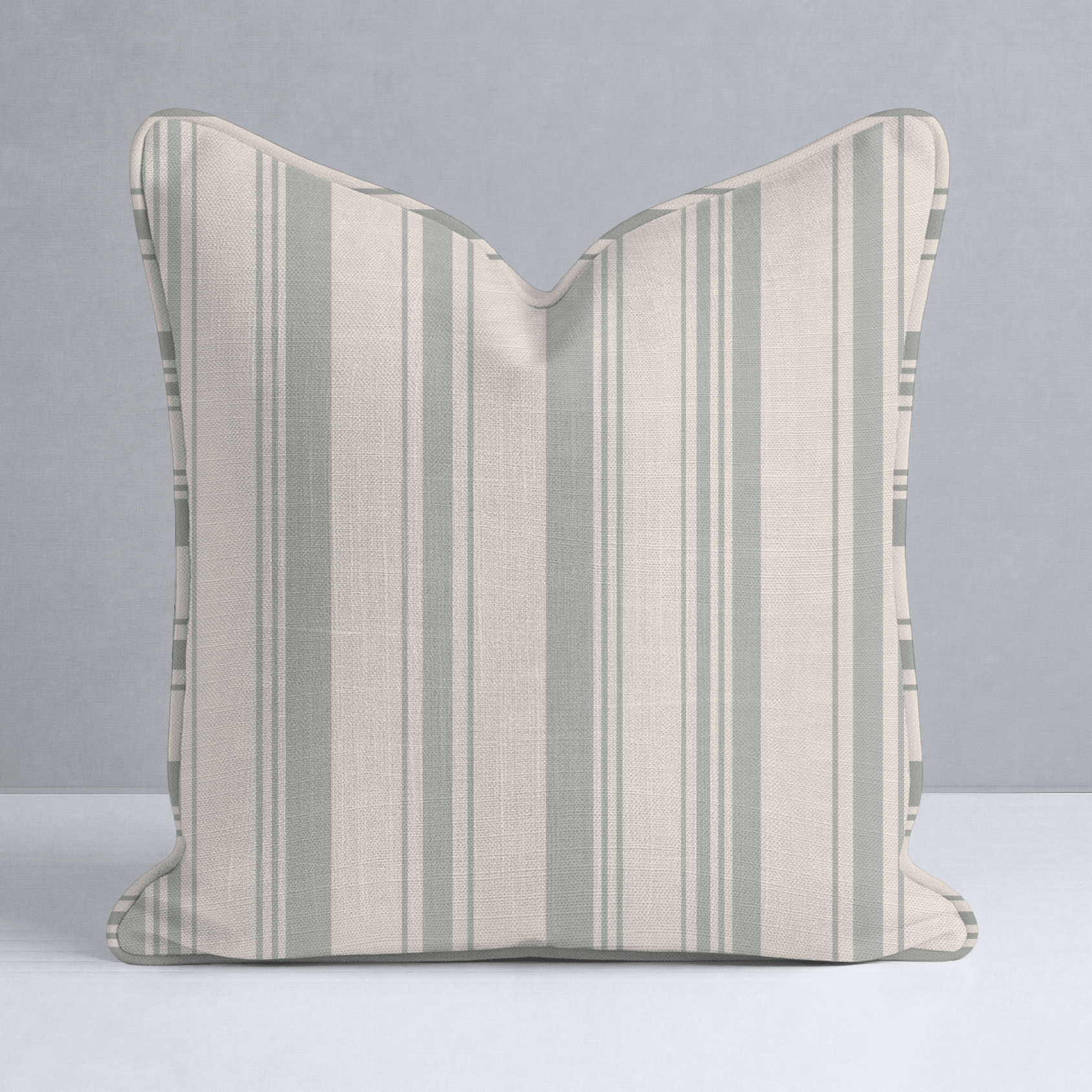 Hedgerow Sage Stripes Throw Pillow - Lemon Park