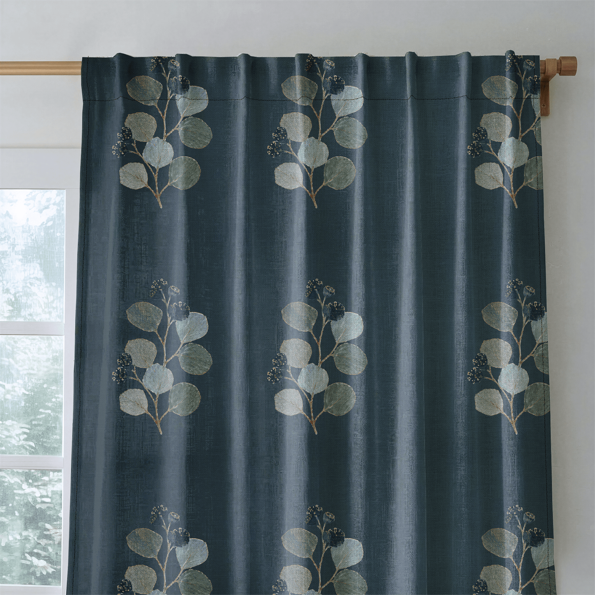 Hedgerow Teal Botanical - Drapery - Lemon Park