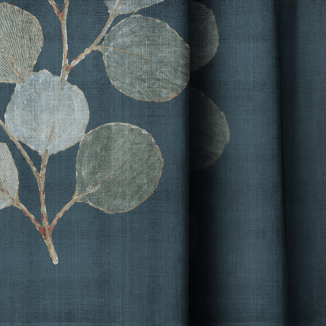 Hedgerow Teal Botanical - Drapery - Lemon Park