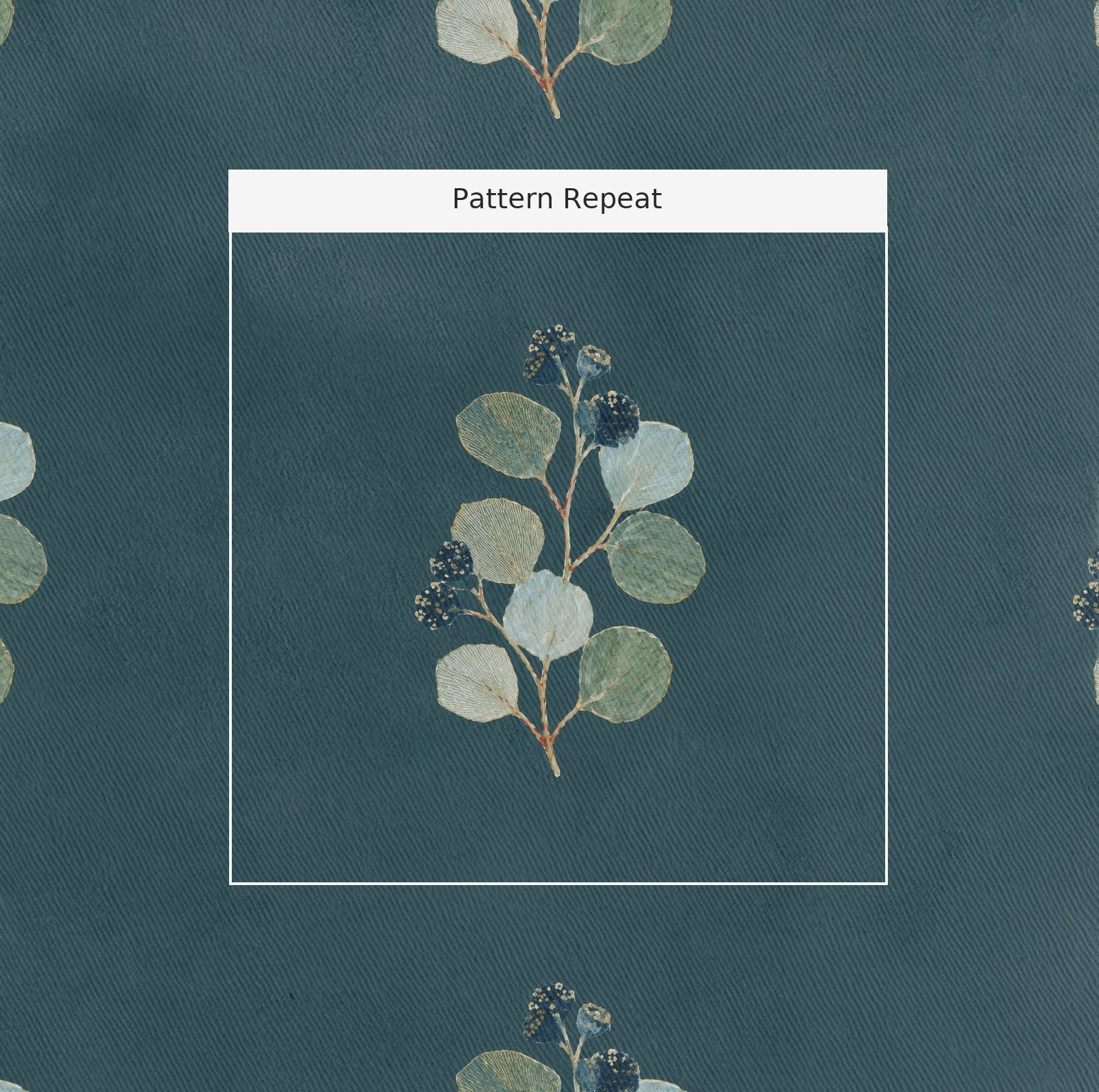 Hedgerow Teal Botanical - Fabric - Lemon Park