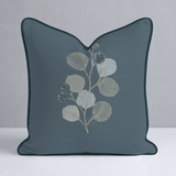 Hedgerow Teal Botanicals Throw Pillow - Lemon Park