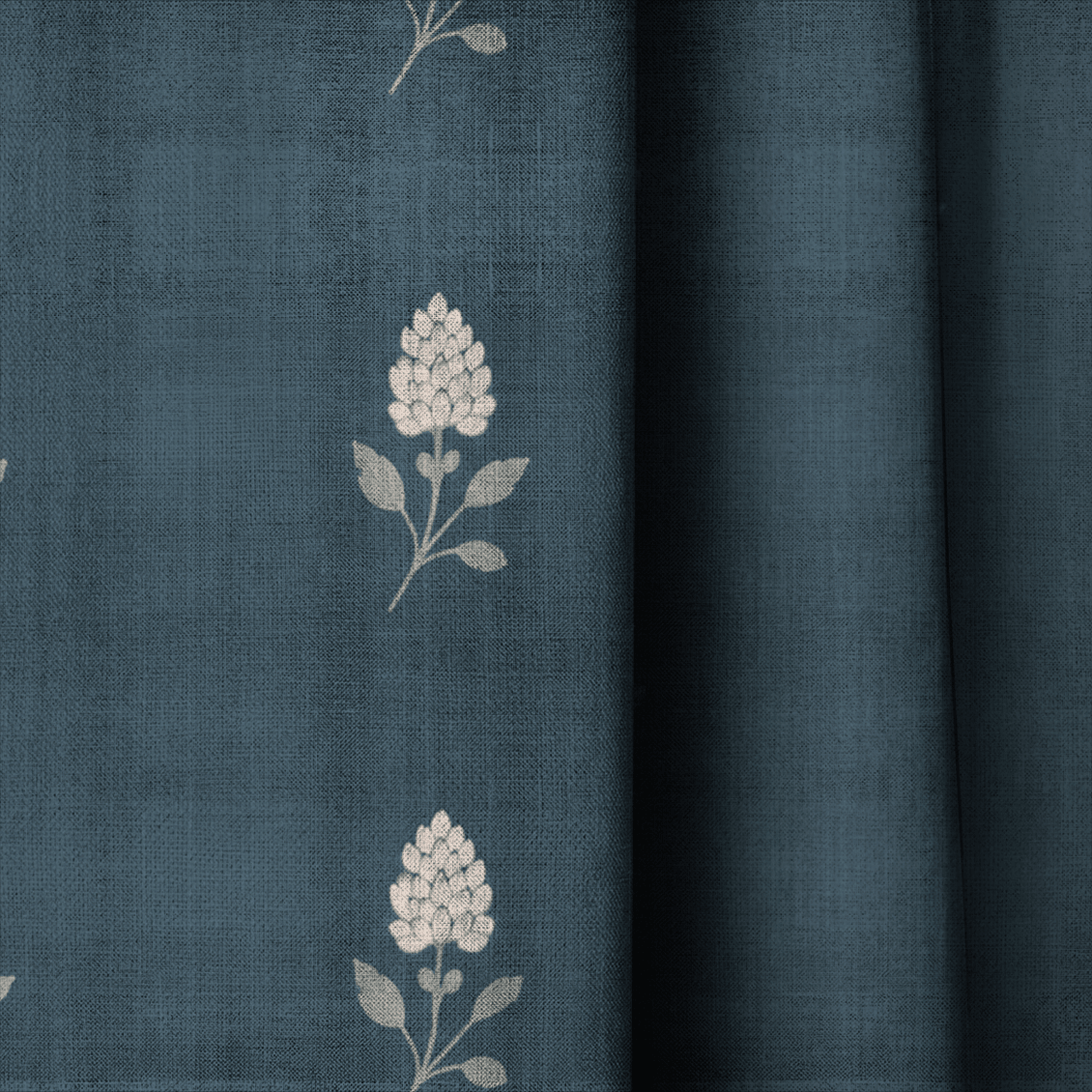 Hedgerow Teal Floral - Drapery - Lemon Park