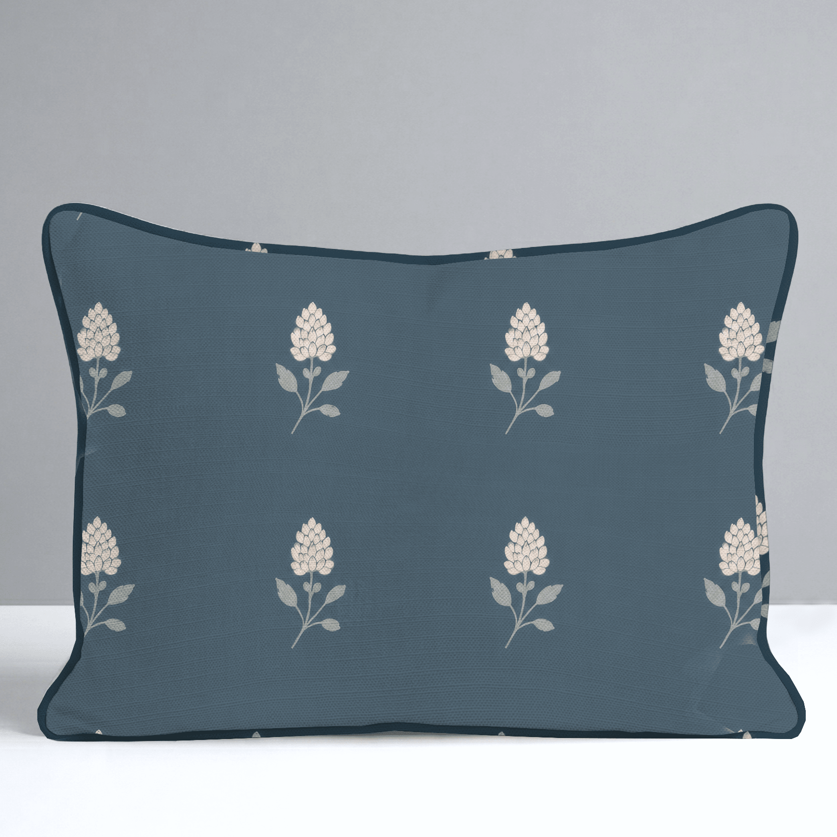 Hedgerow Teal Floral Throw Pillow - Lemon Park