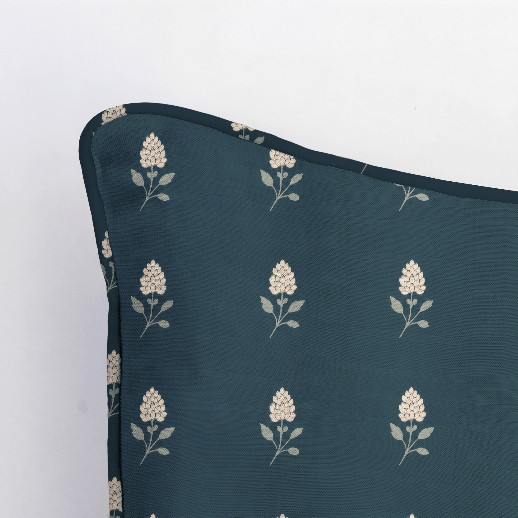 Hedgerow Teal Floral Throw Pillow - Lemon Park