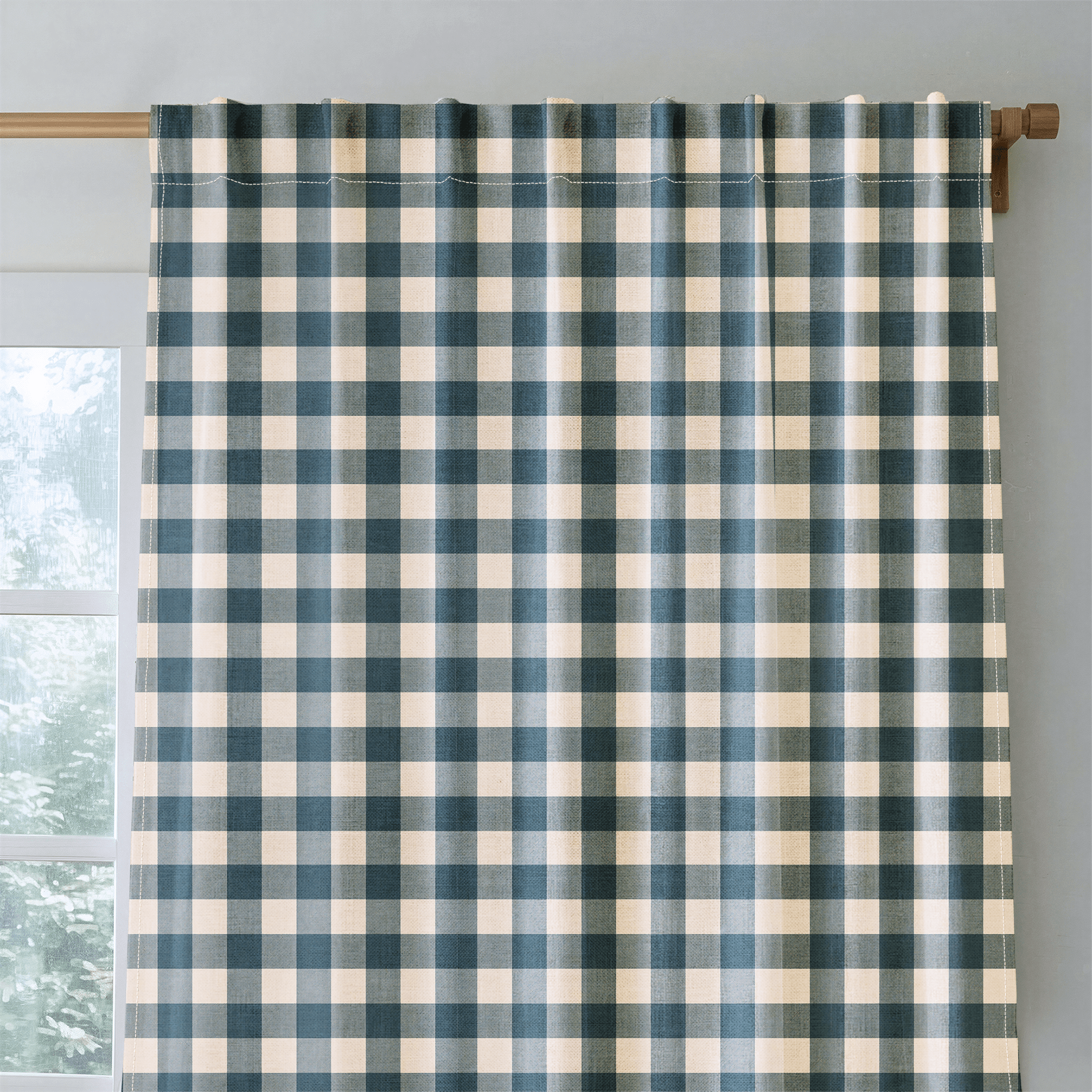 Hedgerow Teal Gingham - Drapery - Lemon Park