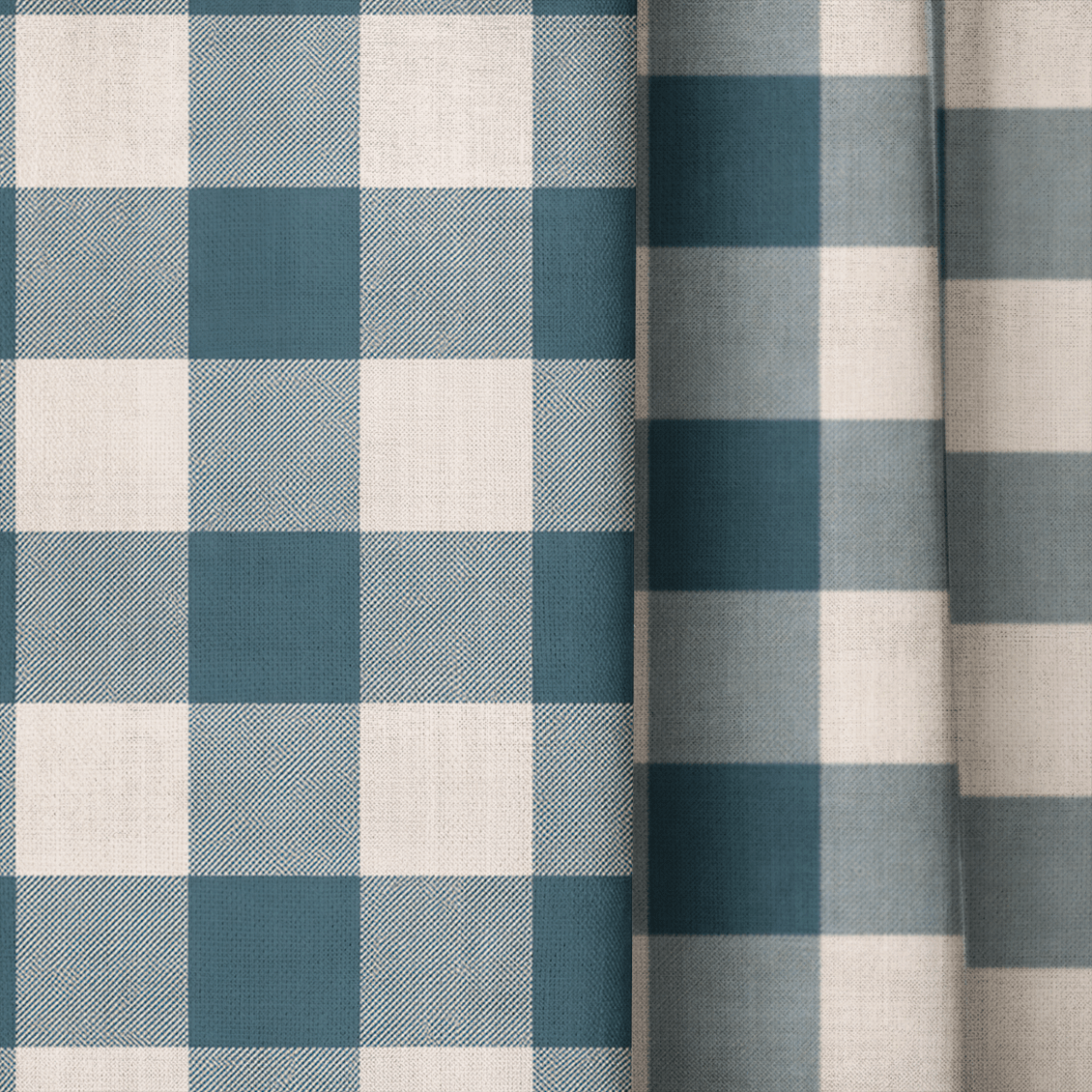 Hedgerow Teal Gingham - Drapery - Lemon Park