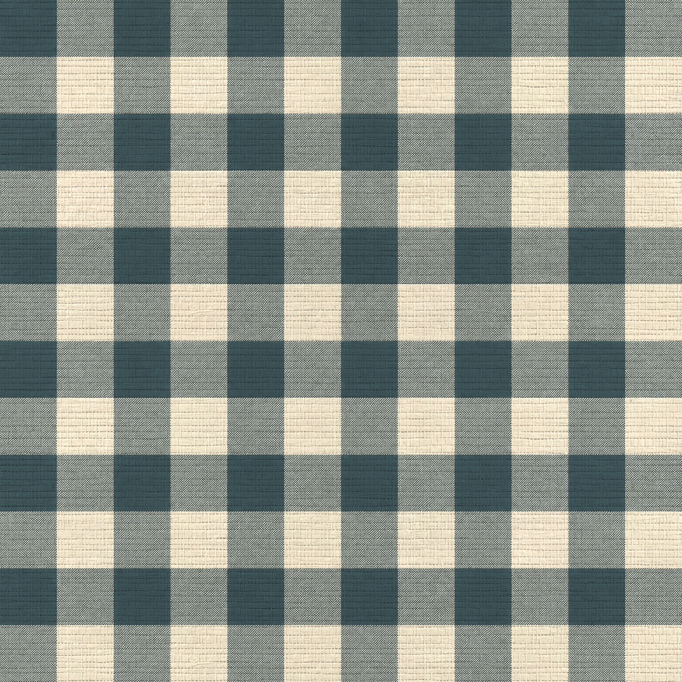 Hedgerow Teal Gingham Faux Grasscloth Wallpaper - Lemon Park