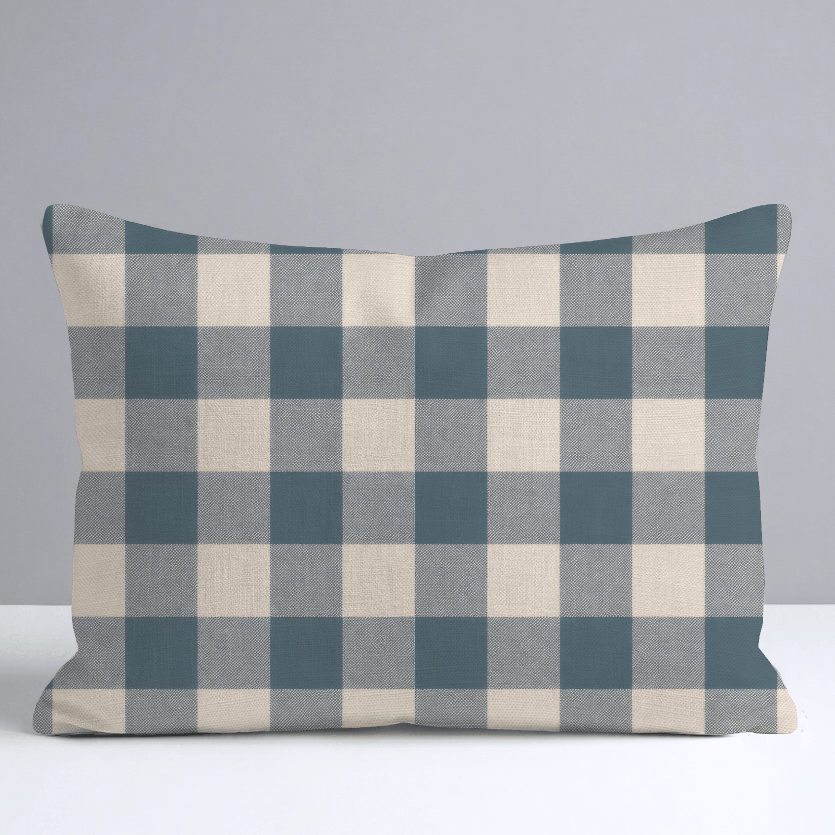 Hedgerow Teal Gingham Throw Pillow - Lemon Park