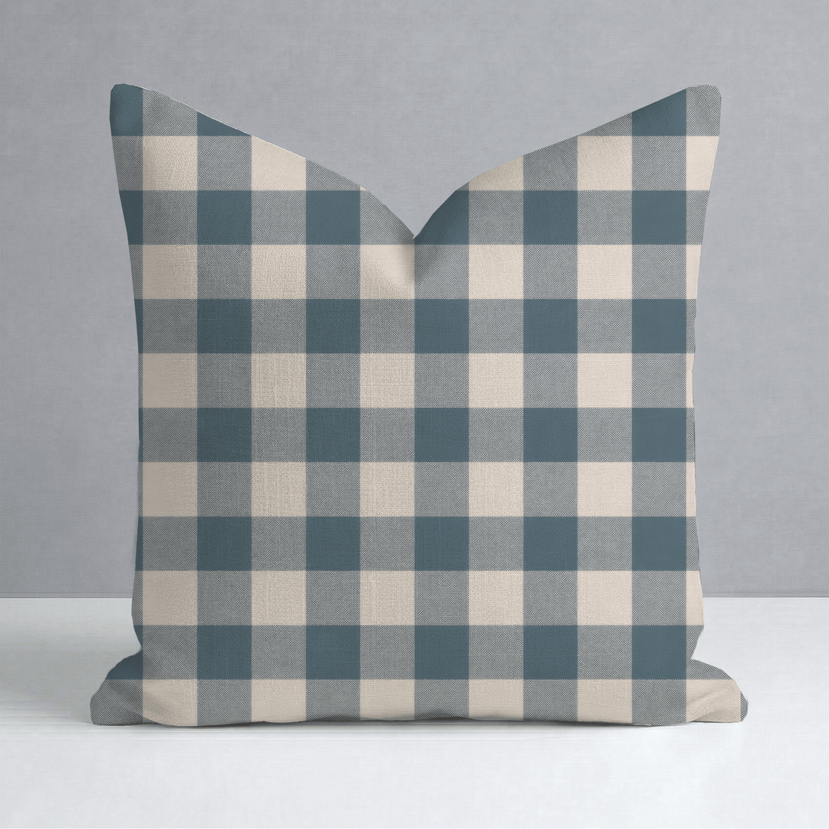 Hedgerow Teal Gingham Throw Pillow - Lemon Park