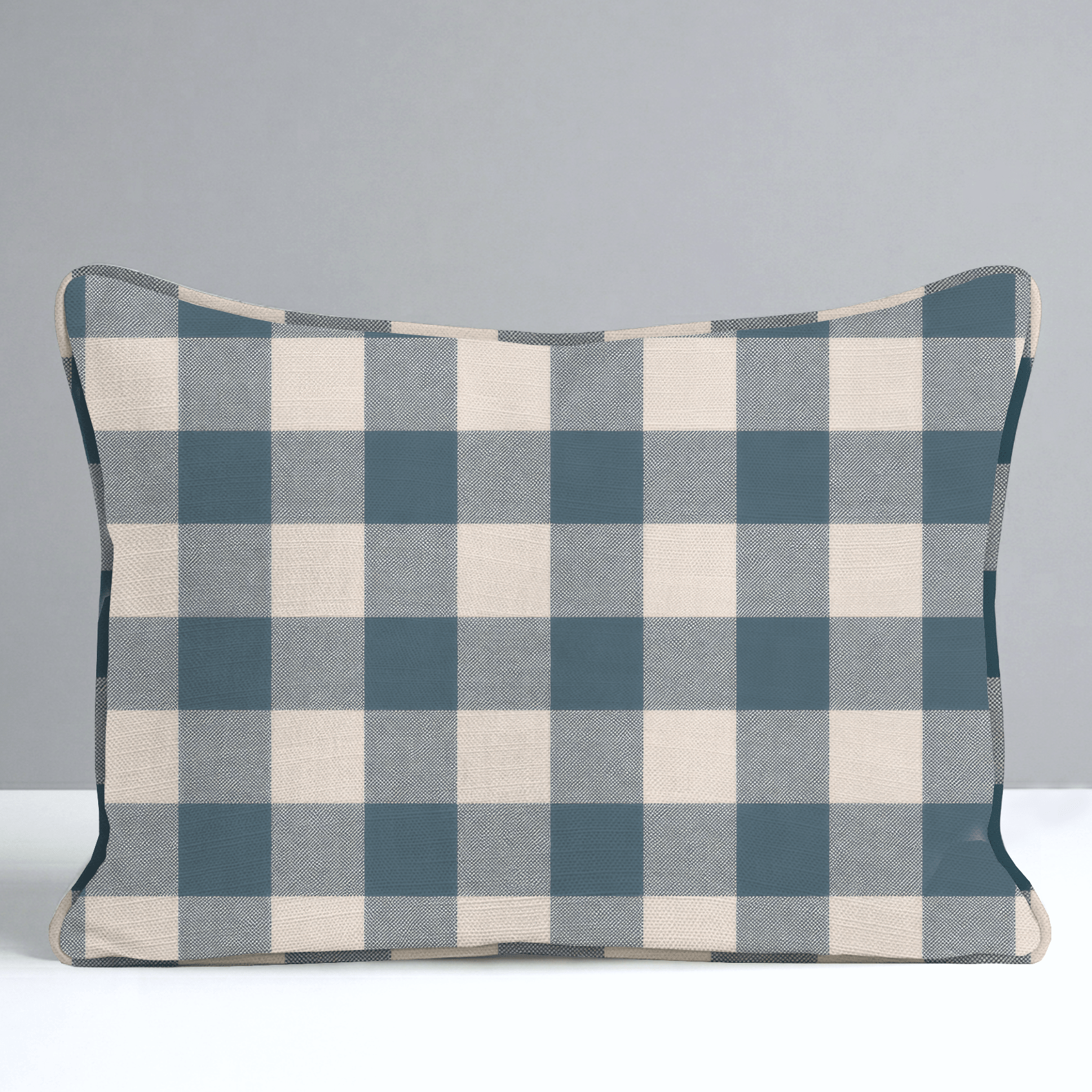 Hedgerow Teal Gingham Throw Pillow - Lemon Park