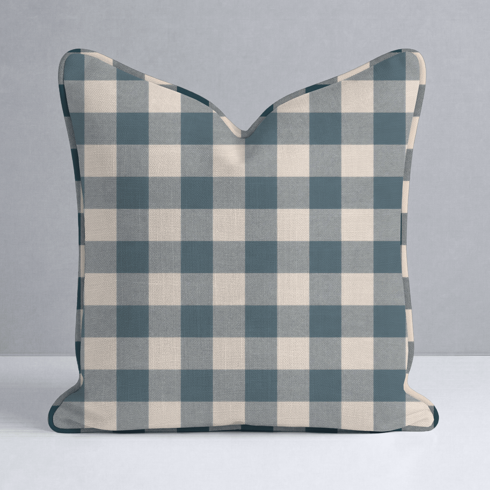 Hedgerow Teal Gingham Throw Pillow - Lemon Park