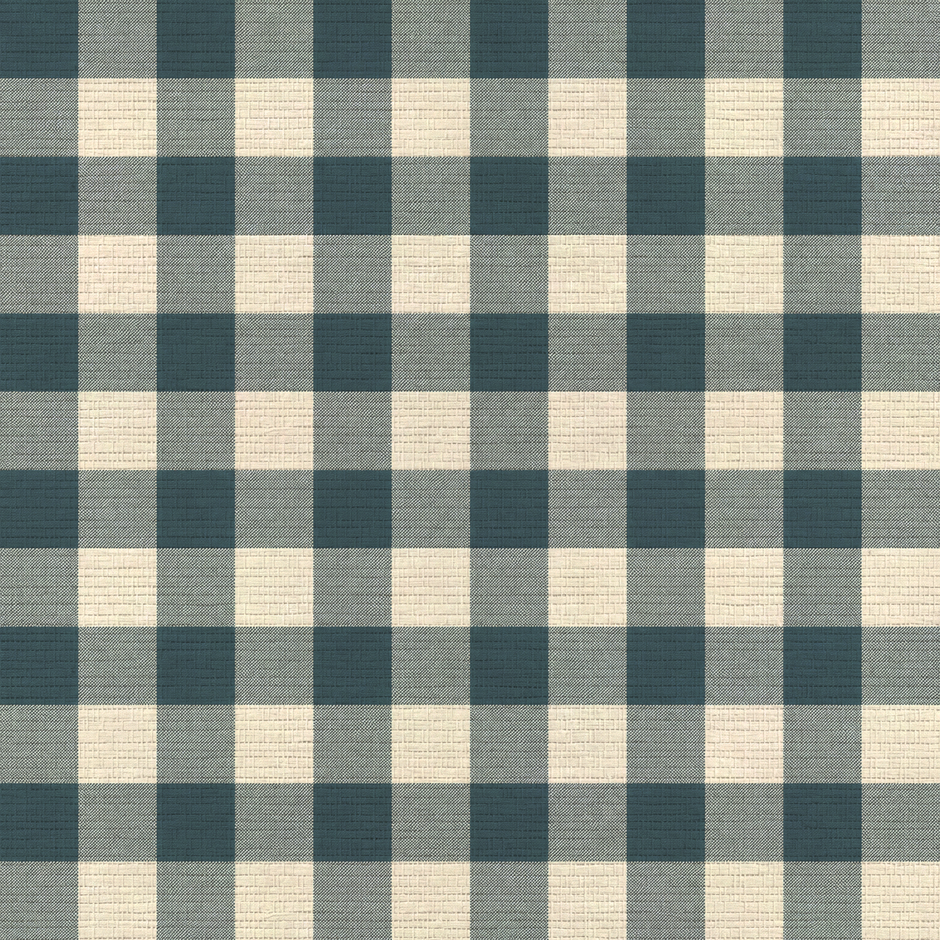 Hedgerow Teal Gingham Faux Grasscloth Wallpaper
