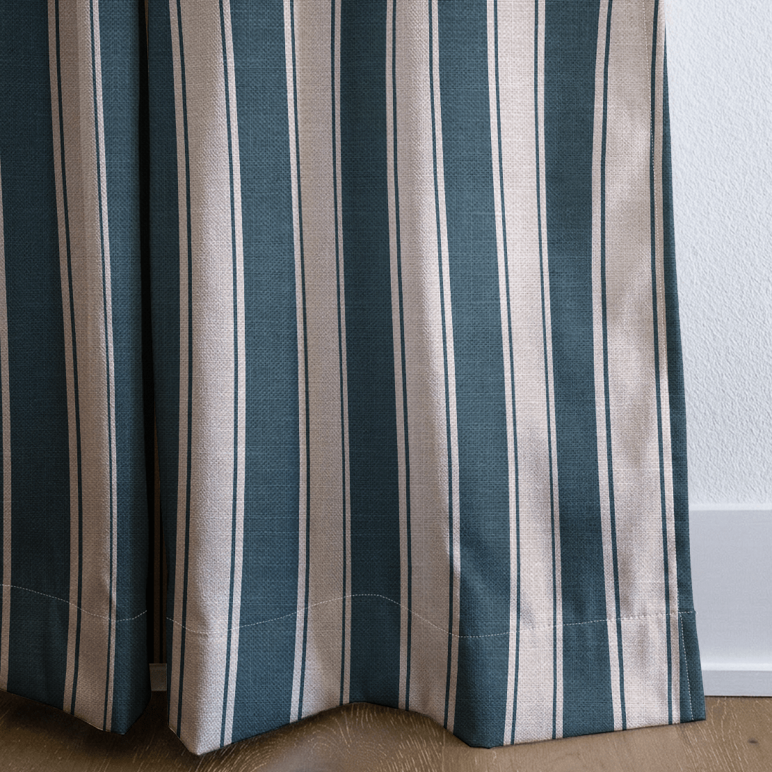 Hedgerow Teal Stripes - Drapery - Lemon Park