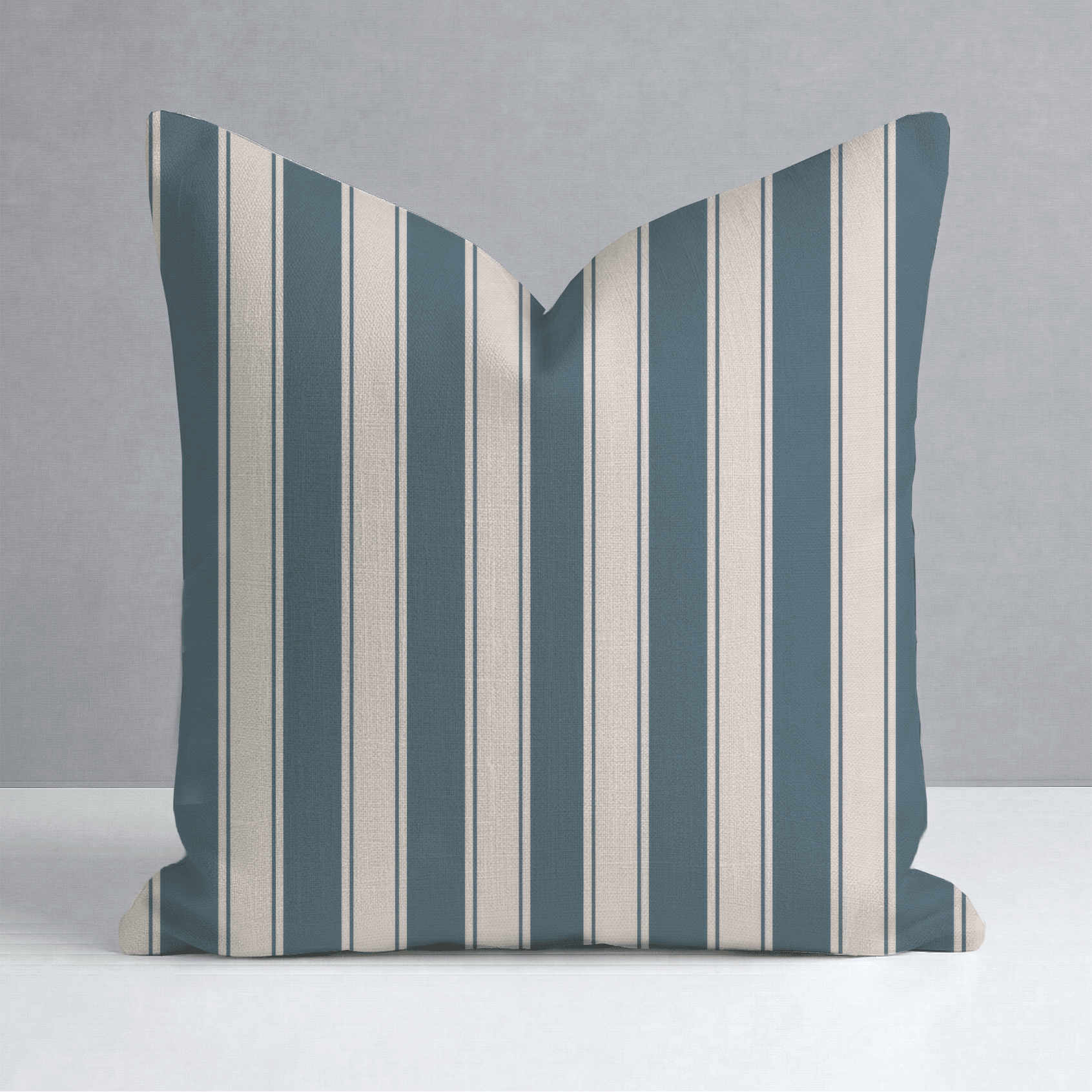 Hedgerow Teal Stripes Throw Pillow - Lemon Park