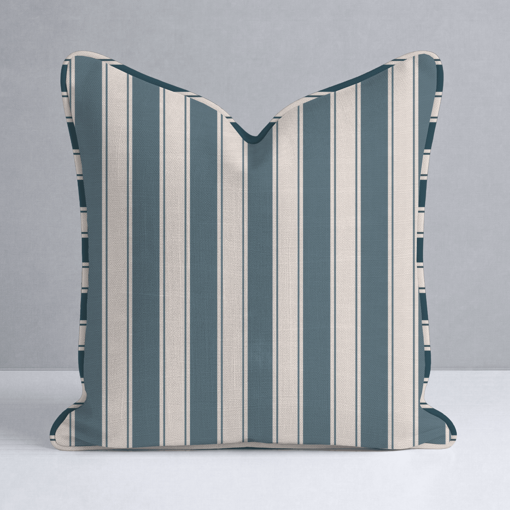 Hedgerow Teal Stripes Throw Pillow - Lemon Park